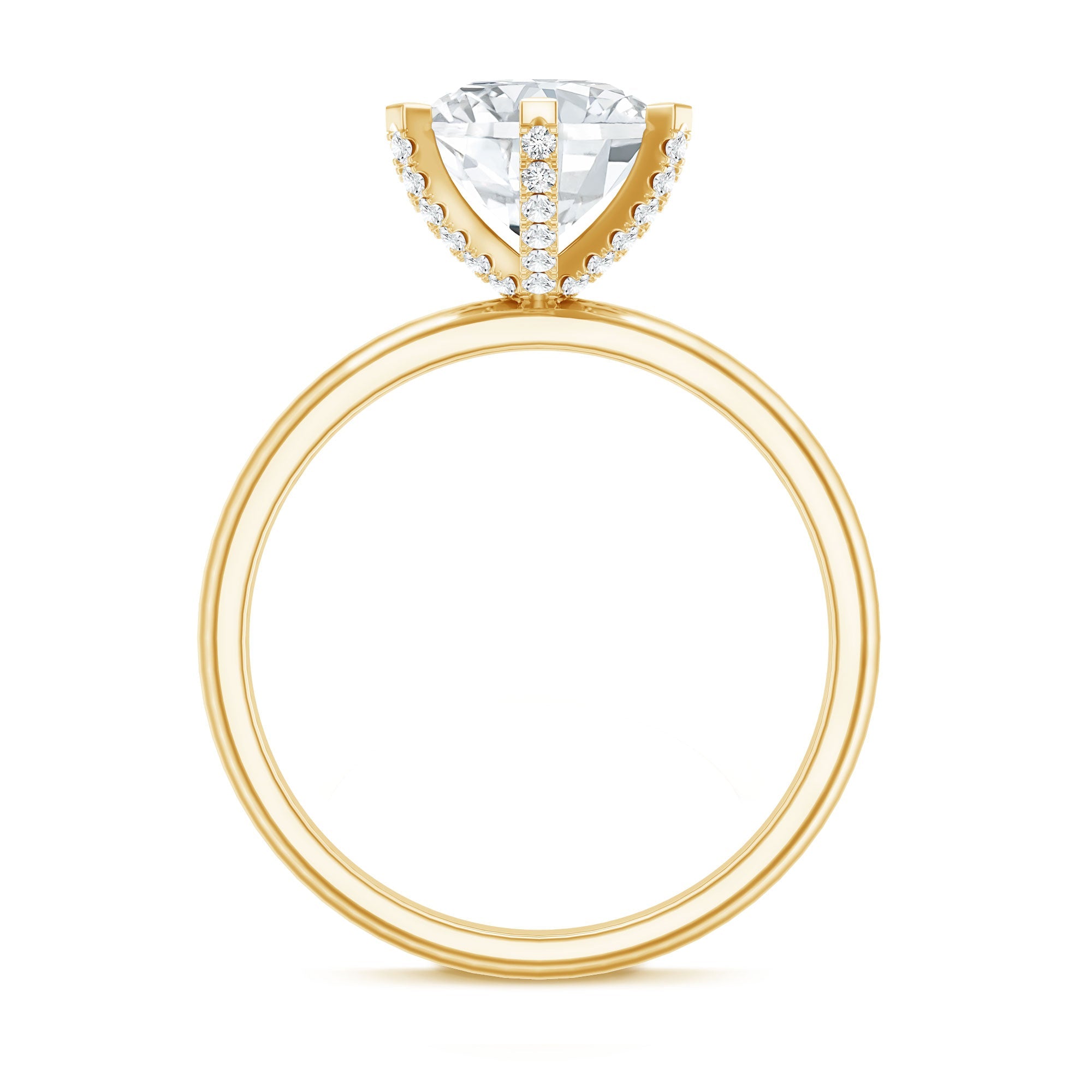 8 MM Round Brilliant Cut Lab Grown Diamond Engagement Ring