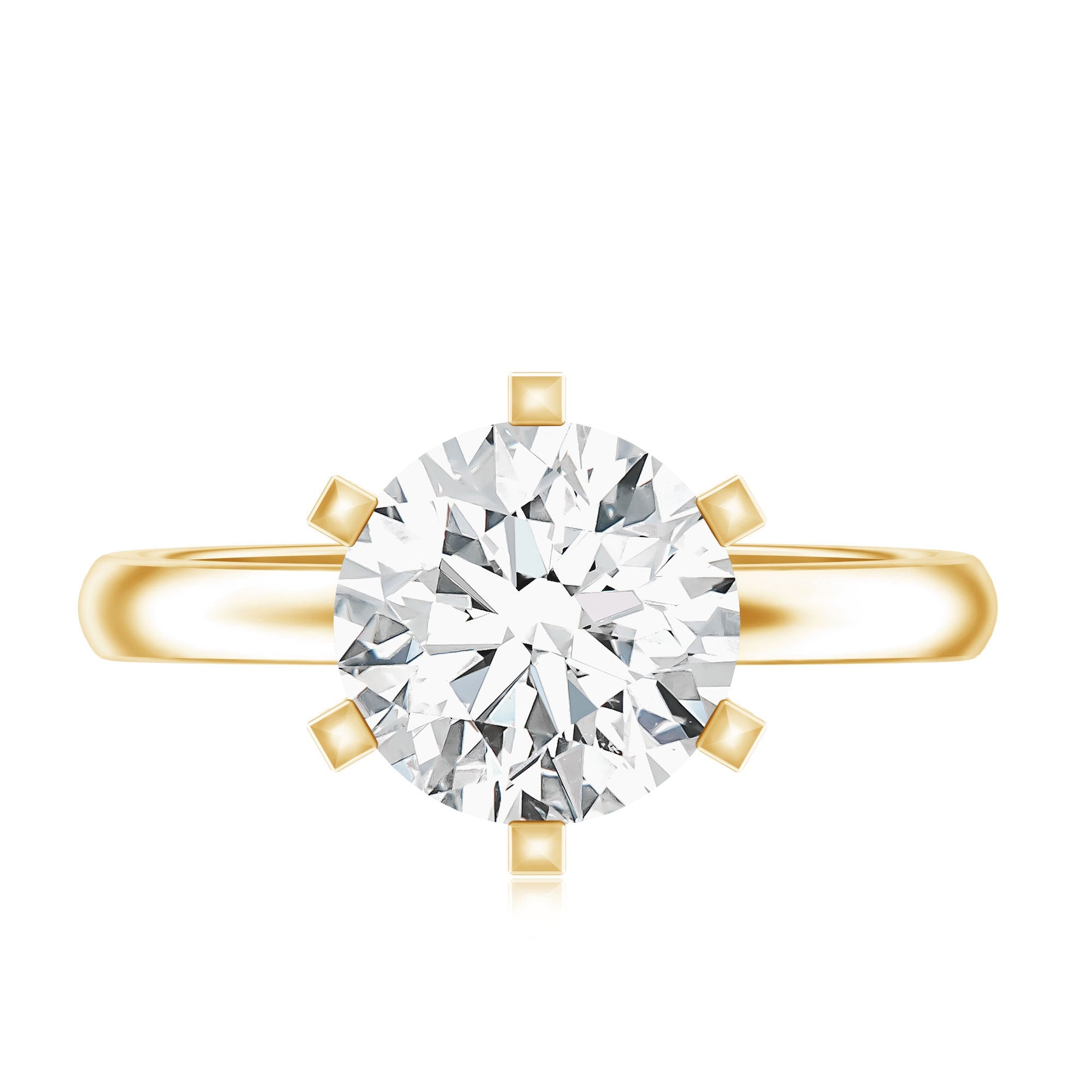 8 MM Round Brilliant Cut Lab Grown Diamond Engagement Ring