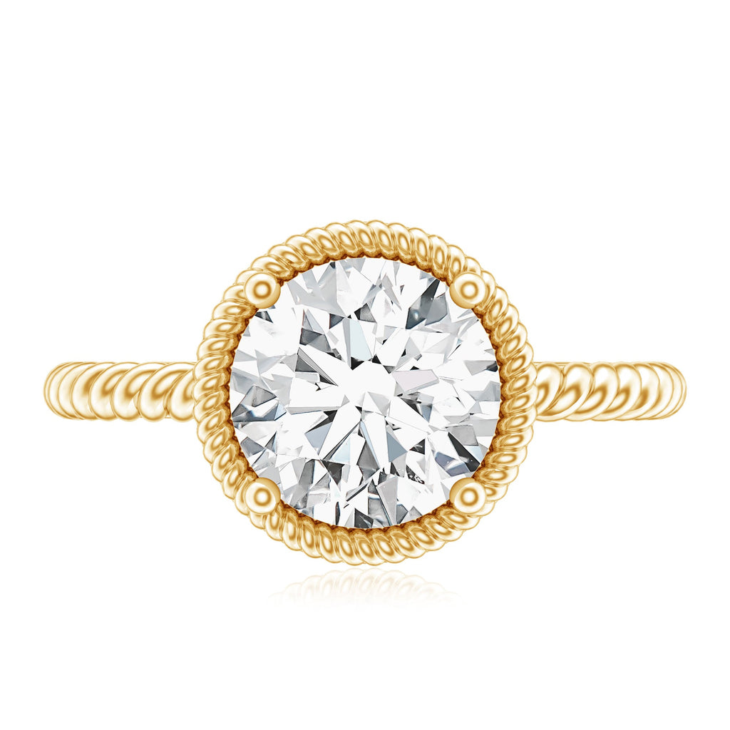 Brilliant Cut 8 MM Moissanite Rope Band Engagement Ring