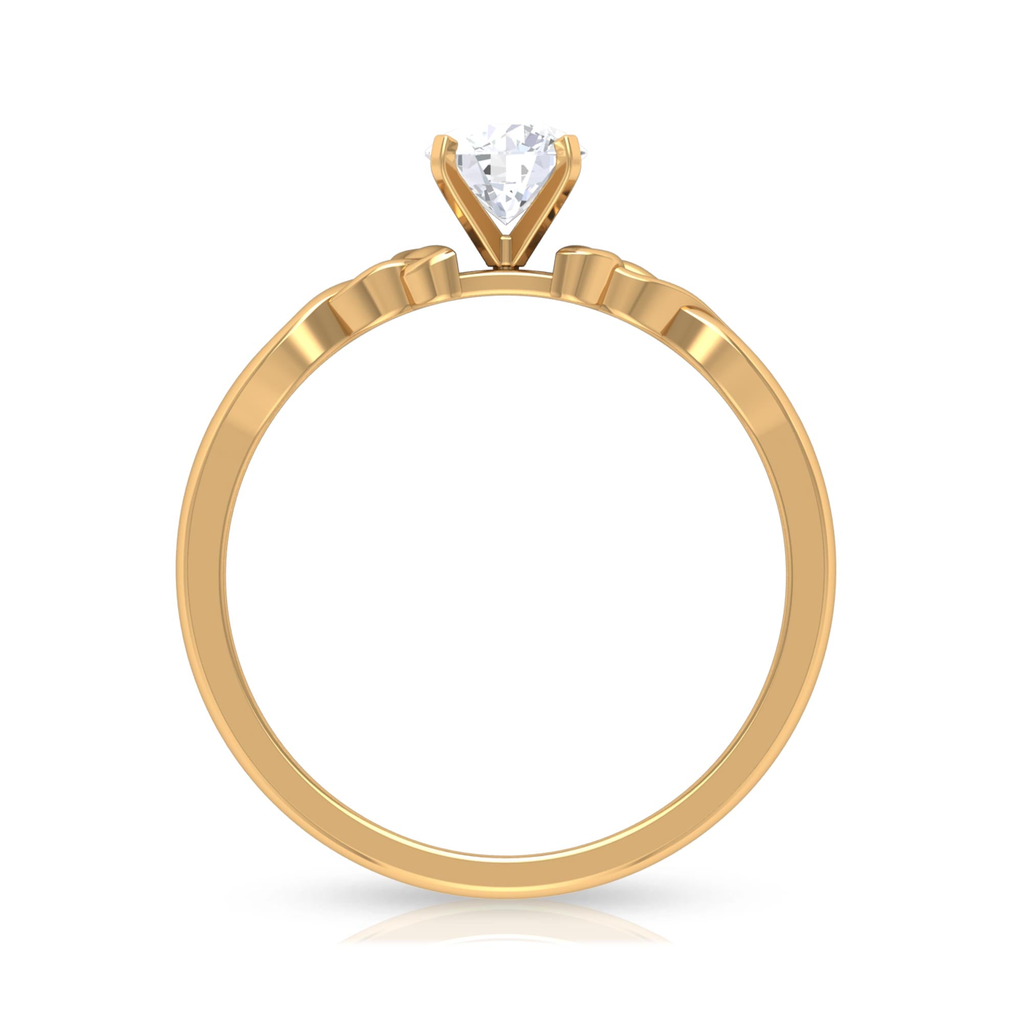 Round Moissanite Solitaire Celtic Promise Ring