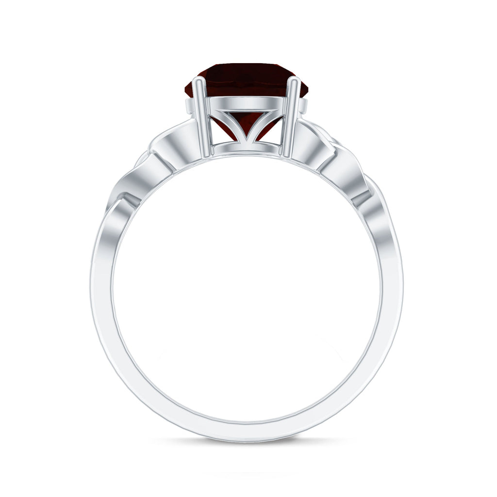2.3 Carat Real Garnet Solitaire Engagement Ring with Celtic Knot
