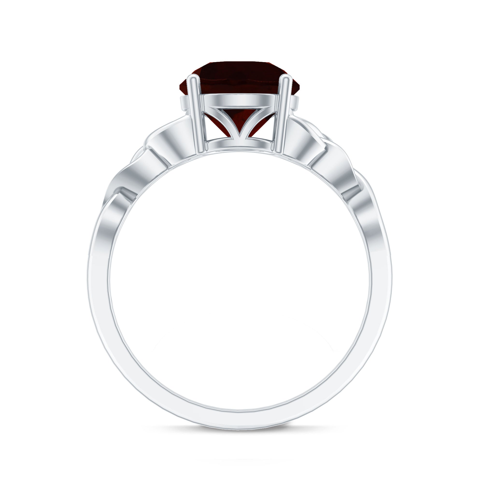 2.3 Carat Real Garnet Solitaire Engagement Ring with Celtic Knot