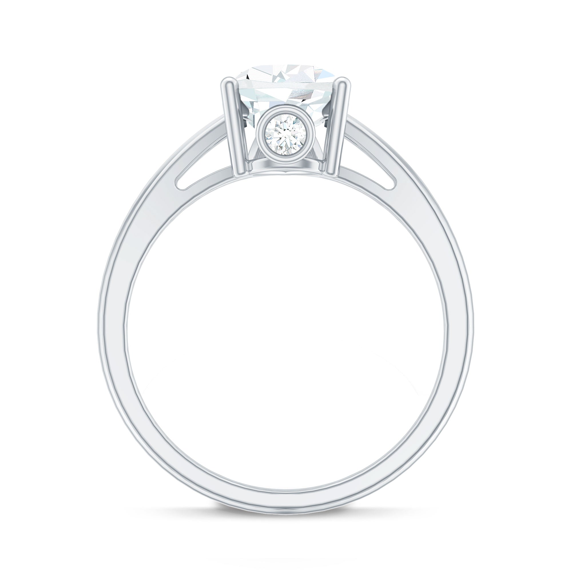 Pear Shaped Moissanite Split Shank Engagement Ring