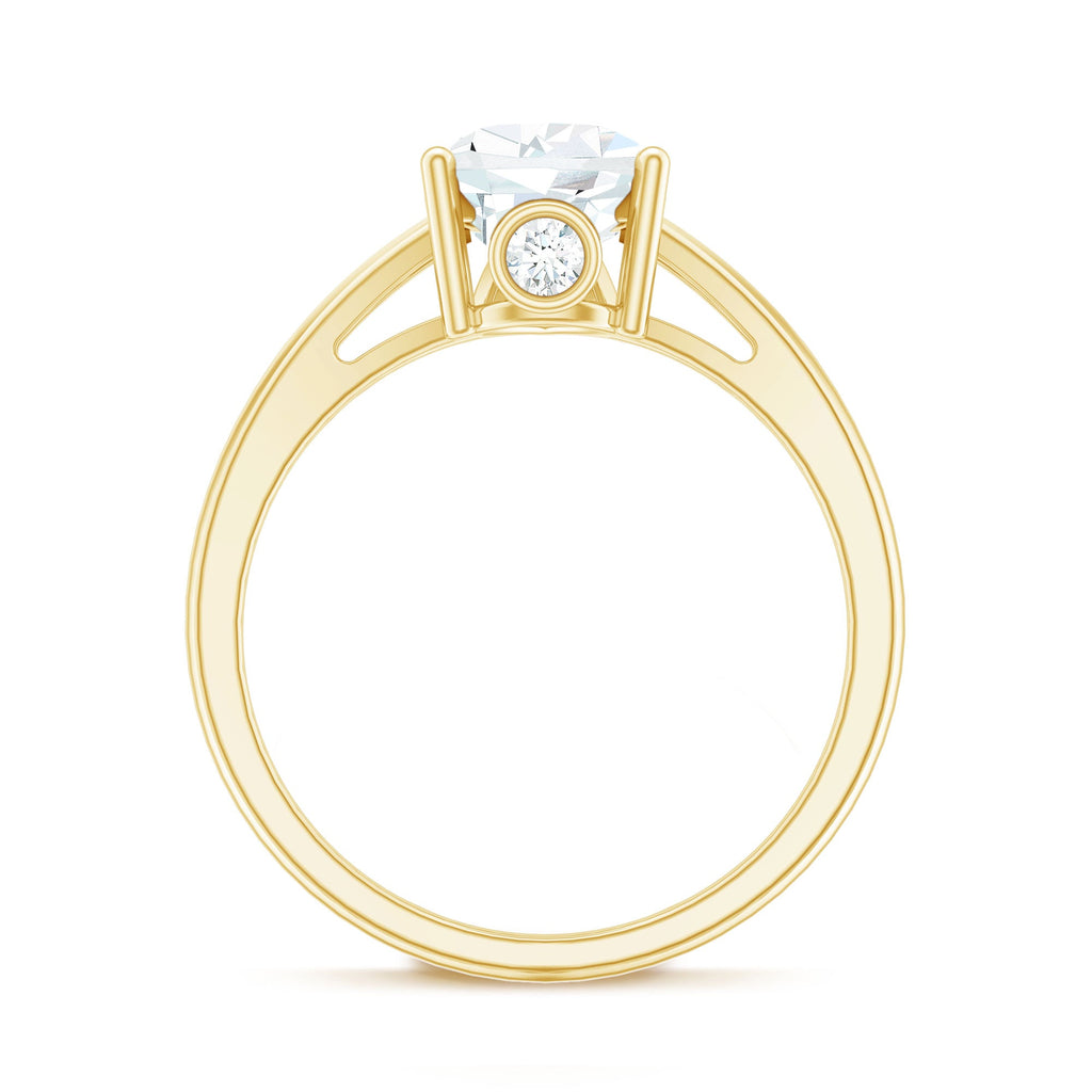 Pear Shaped Moissanite Split Shank Engagement Ring