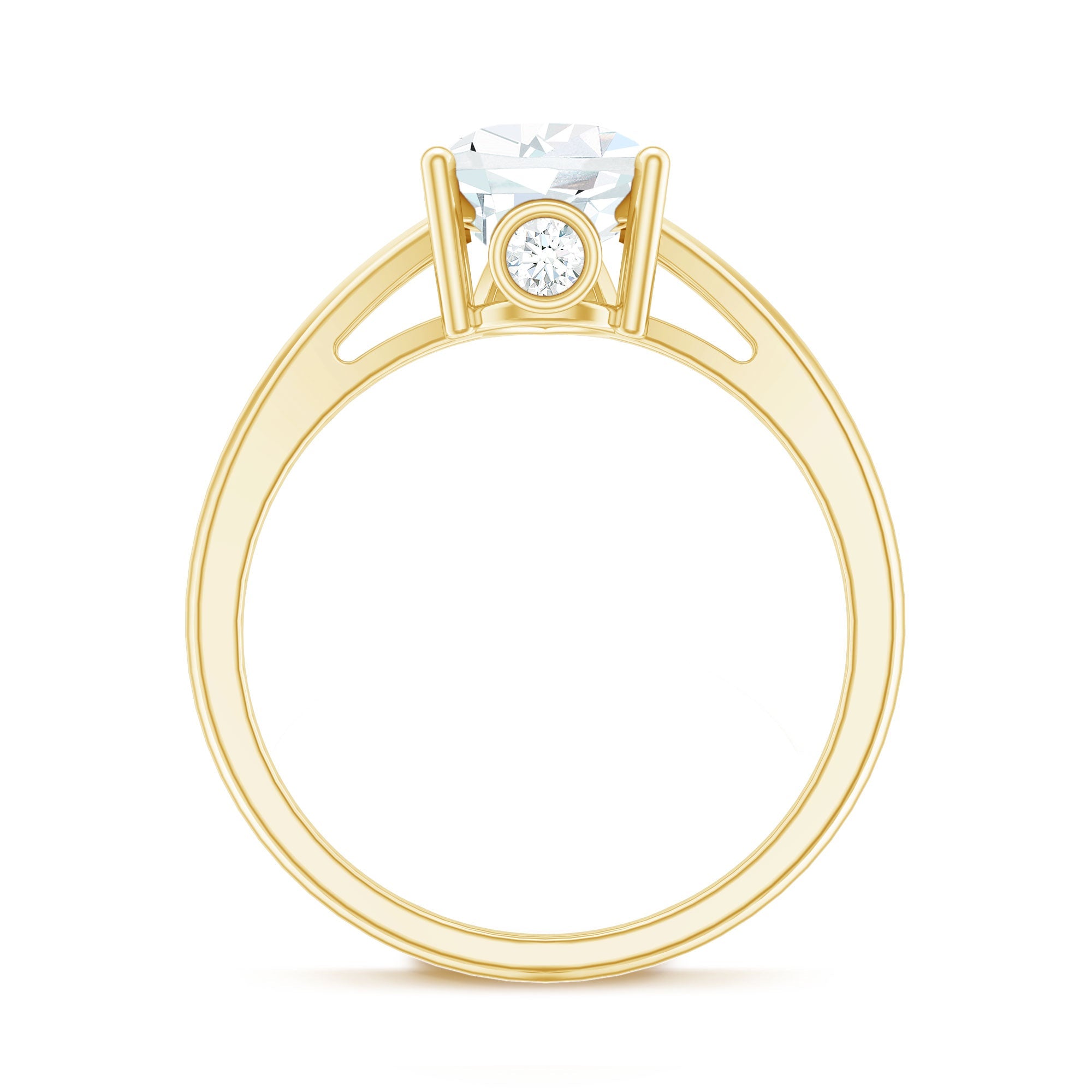 Pear Shaped Moissanite Split Shank Engagement Ring