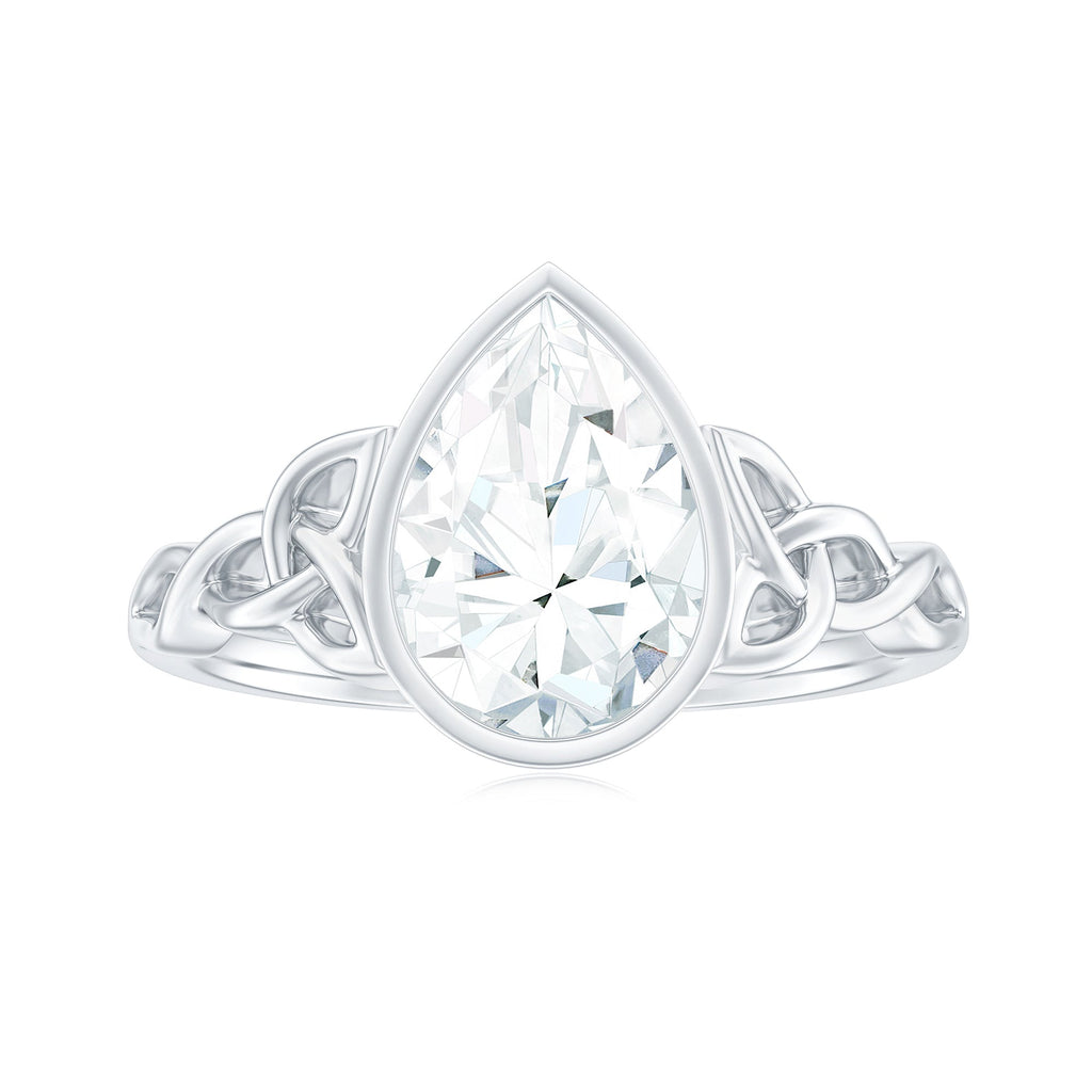 2.2 Carat Pear Shape Moissanite Celtic Knot Engagement Ring