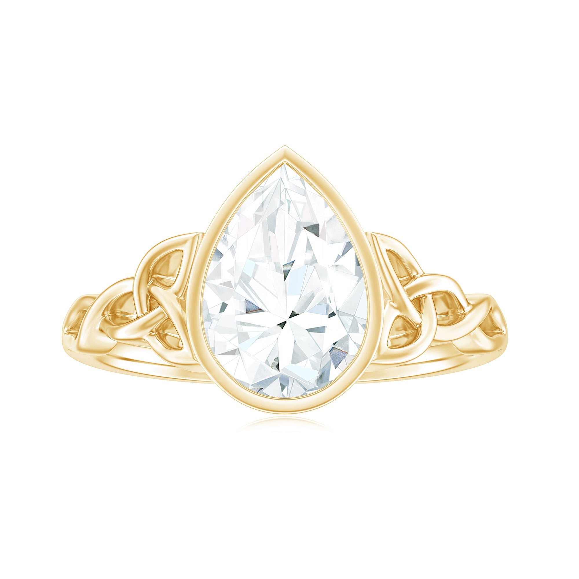 2.2 Carat Pear Shape Moissanite Celtic Knot Engagement Ring