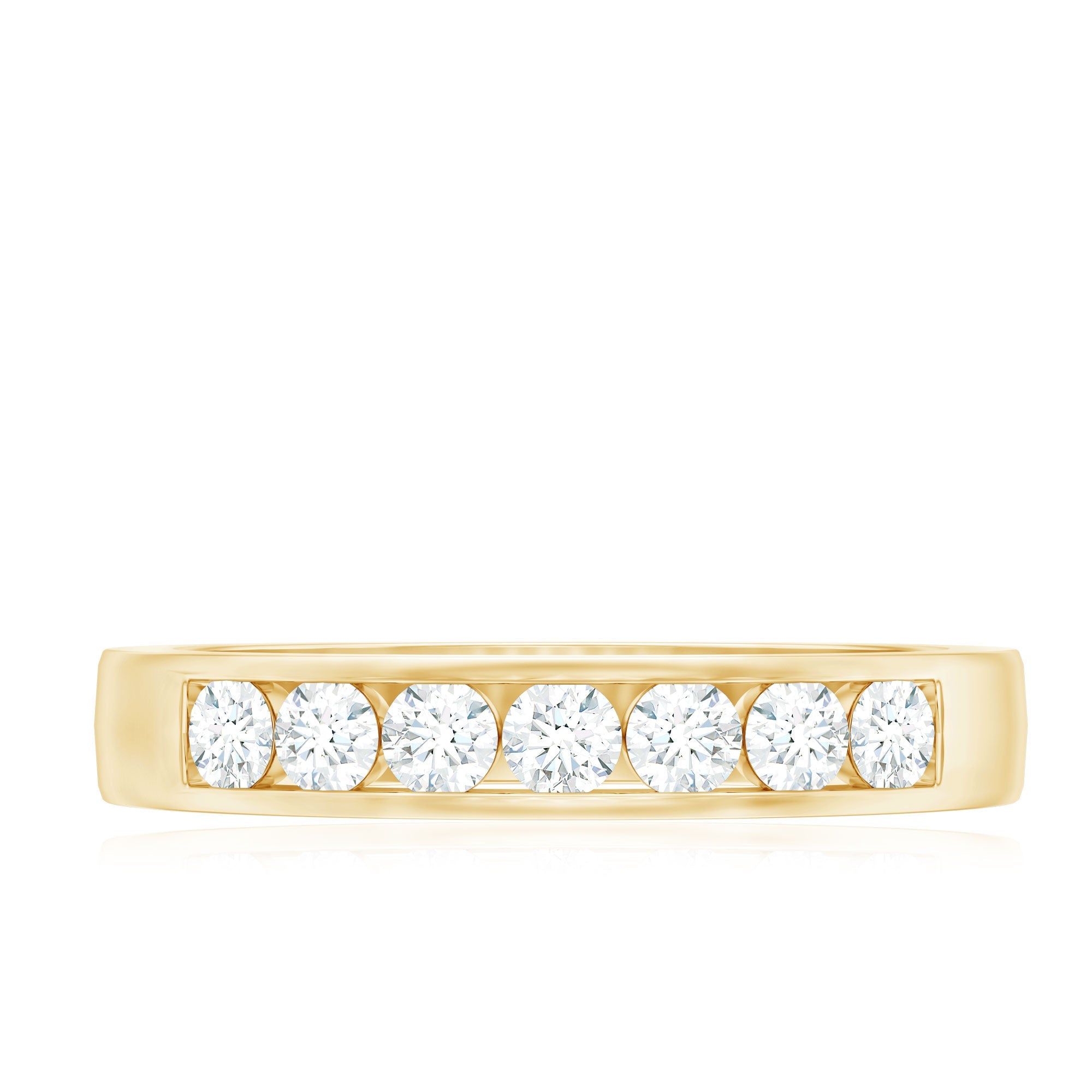 Diamond Seven Stone Band Ring in Channel Setting