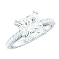 3 Carat Moissanite Princess Cut Engagement Ring With Double Prongs