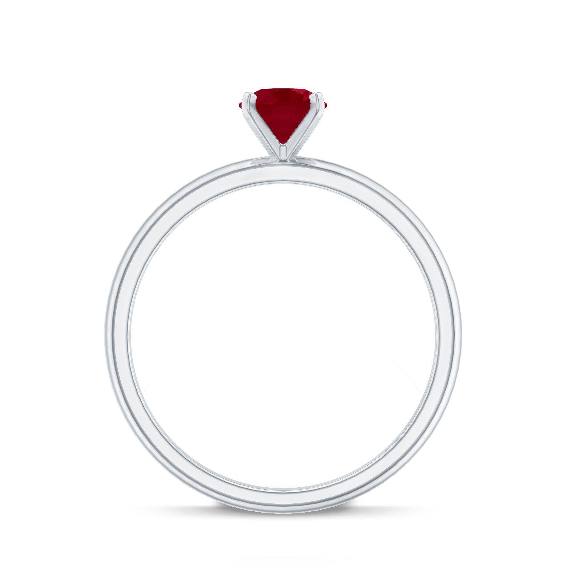 0.6 Carat July Birthstone Ruby Solitaire Ring in Peg Head Setting
