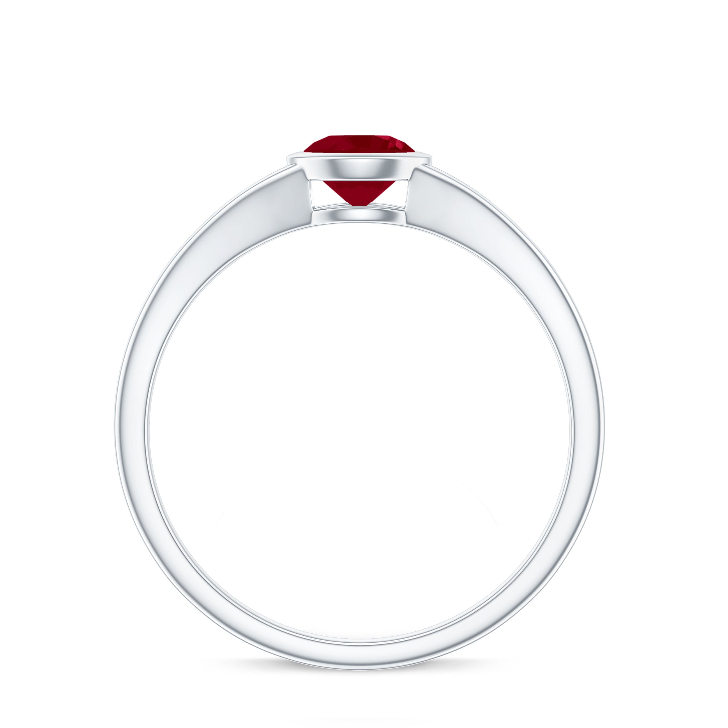 Natural 0.6 Carat Ruby Promise Ring with Split Shank