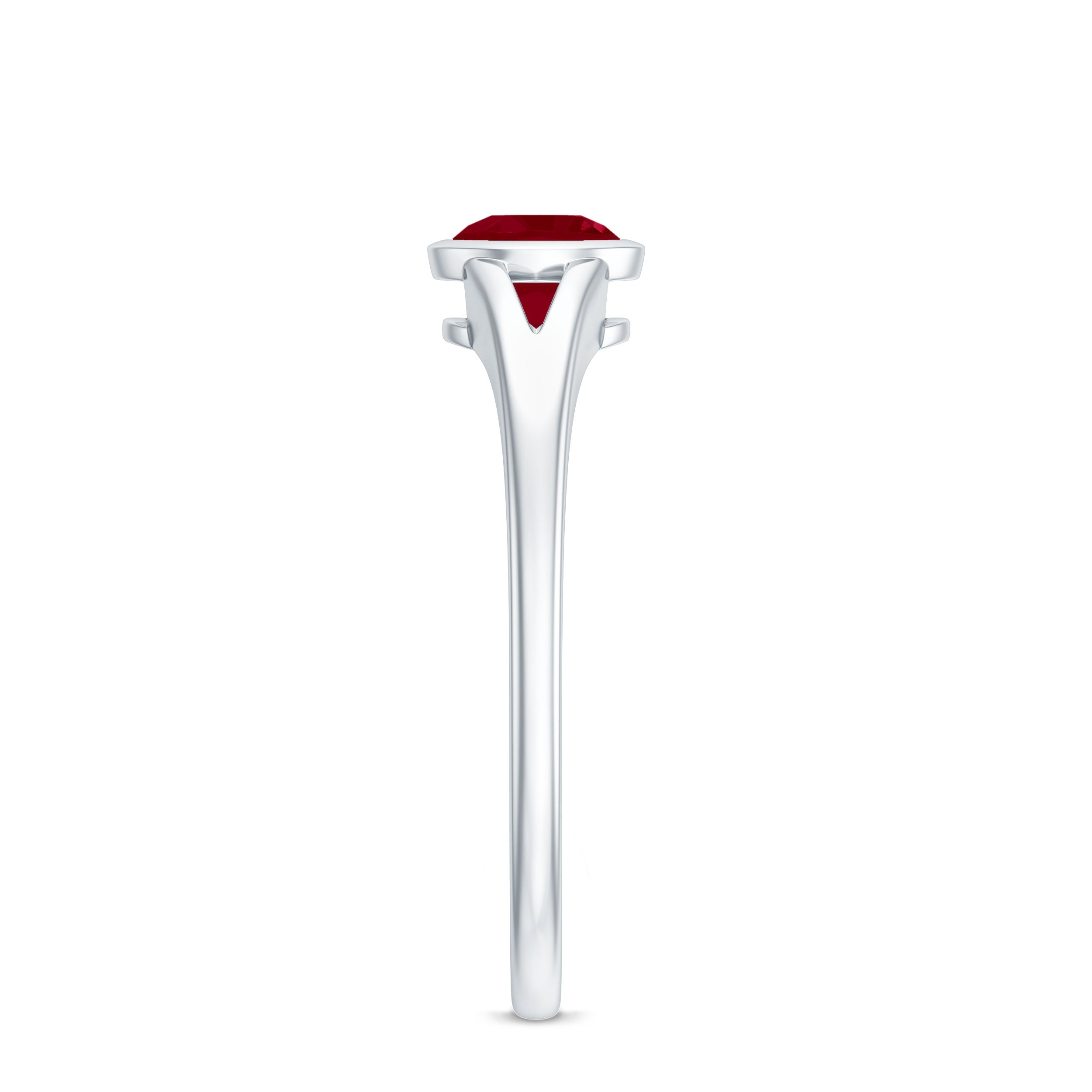 Natural 0.6 Carat Ruby Promise Ring with Split Shank