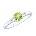 Natural Half Carat Peridot Promise Ring with Diamond
