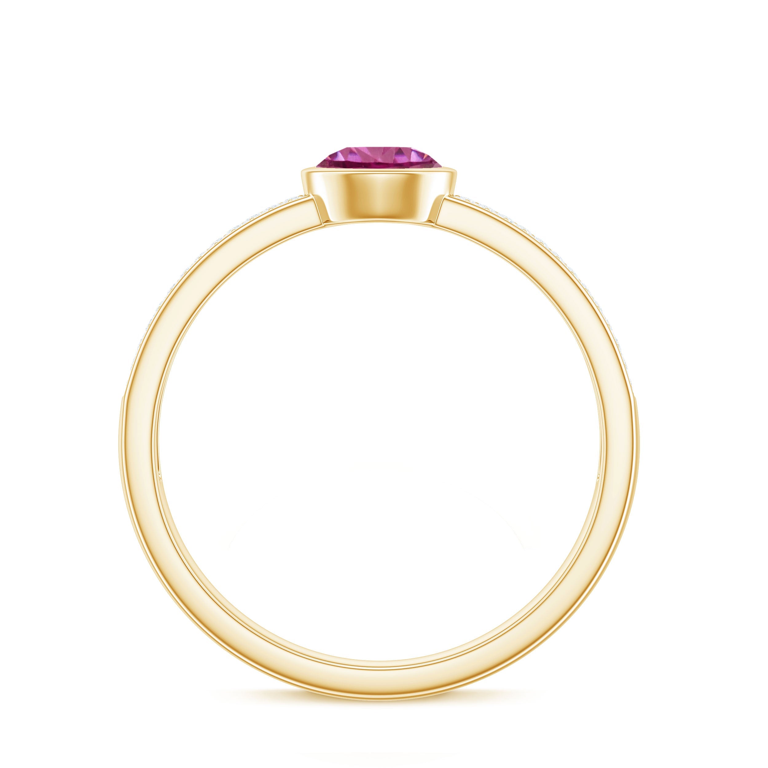 0.75 CT Solitaire Pink Tourmaline and Diamond Engagement Ring