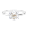 Cultured 2 Carat Freshwater Engagement Ring with Diamond
