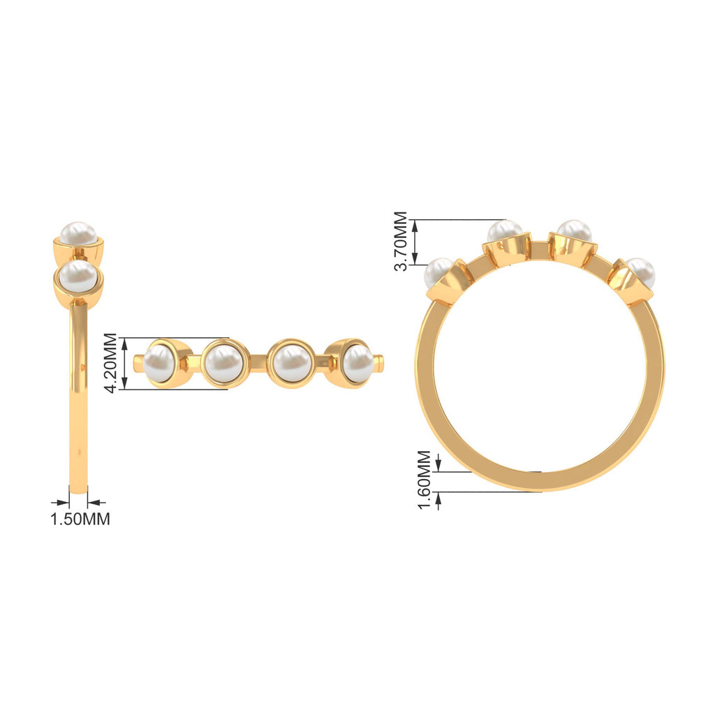 Cultured Freshwater Pearl Promise Ring for Women