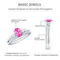 1.50 CT Oval Cut Solitaire Created Pink Sapphire Ring Set with Diamond