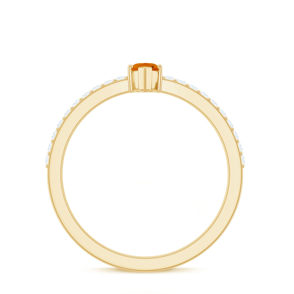 1/2 Ct Fire Opal Marquise Engagement Ring with Diamond