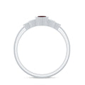 Natural 4X8mm Garnet Marquise Engagement Ring with Diamond