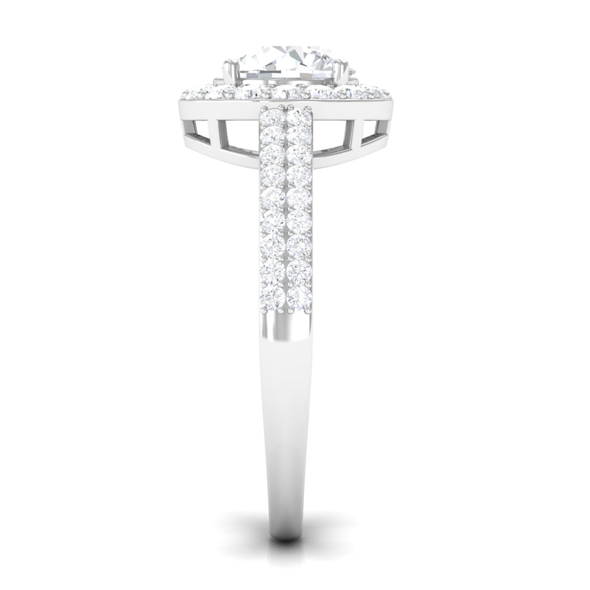 2.25 CT Round Cubic Zirconia Halo Engagement Ring