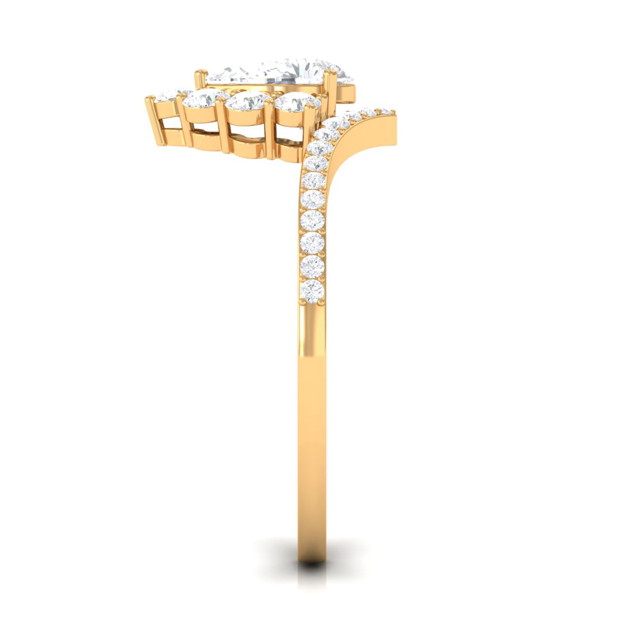 Certified Cubic Zirconia Crown Engagement Ring