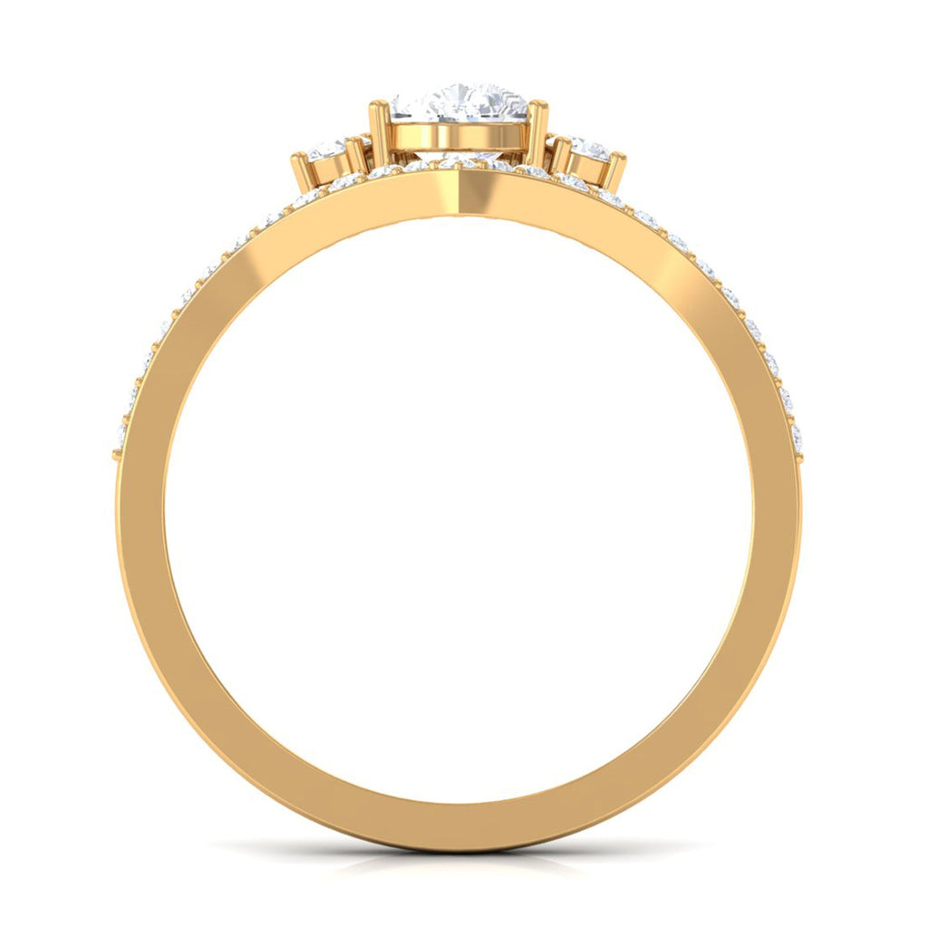 Certified Cubic Zirconia Crown Engagement Ring