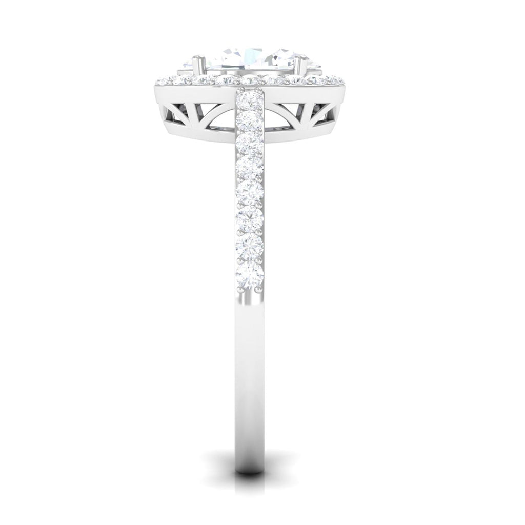 2.75 CT Simple Zircon Oval Engagement Ring with Halo
