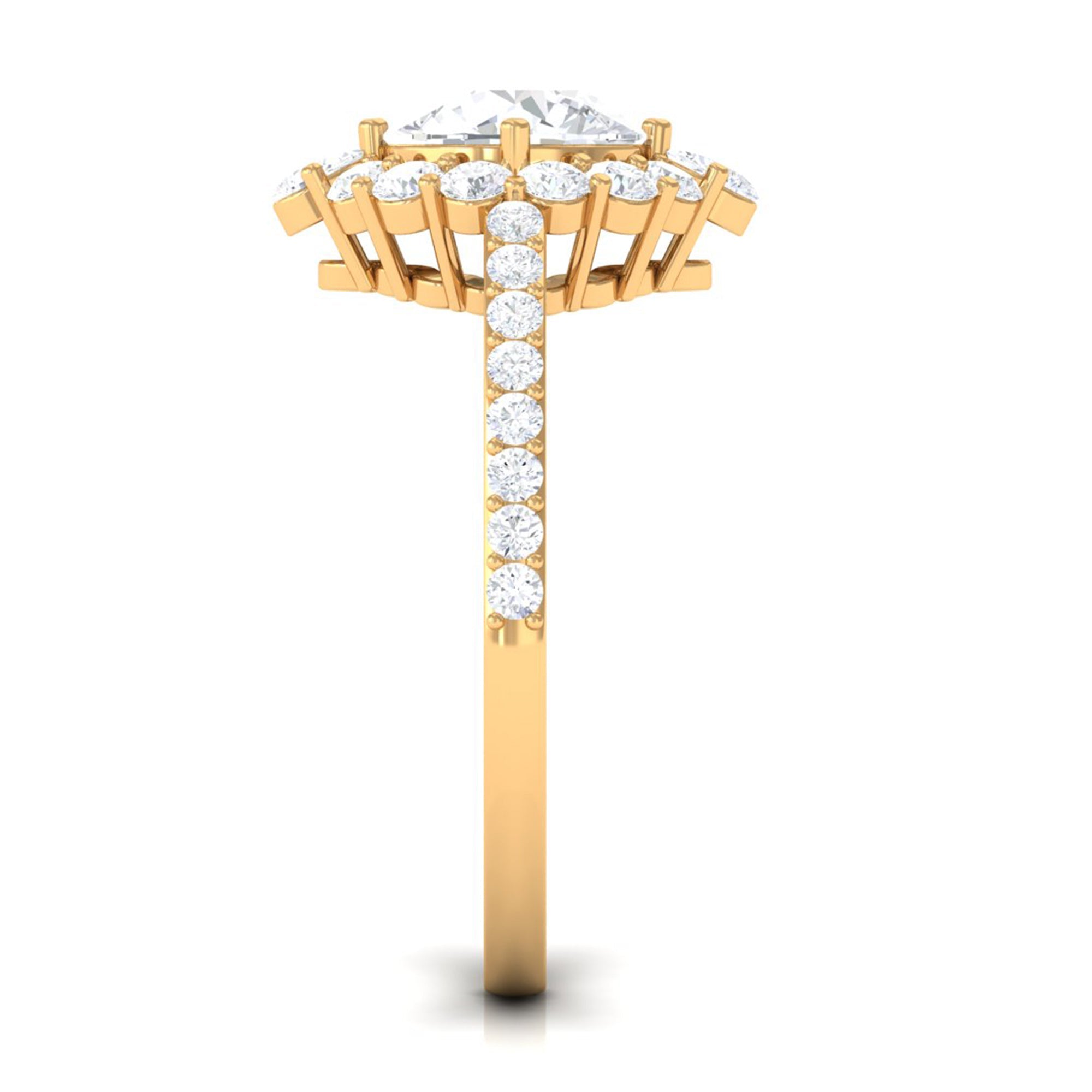 1 Carat Round Cubic Zirconia Halo Engagement Ring