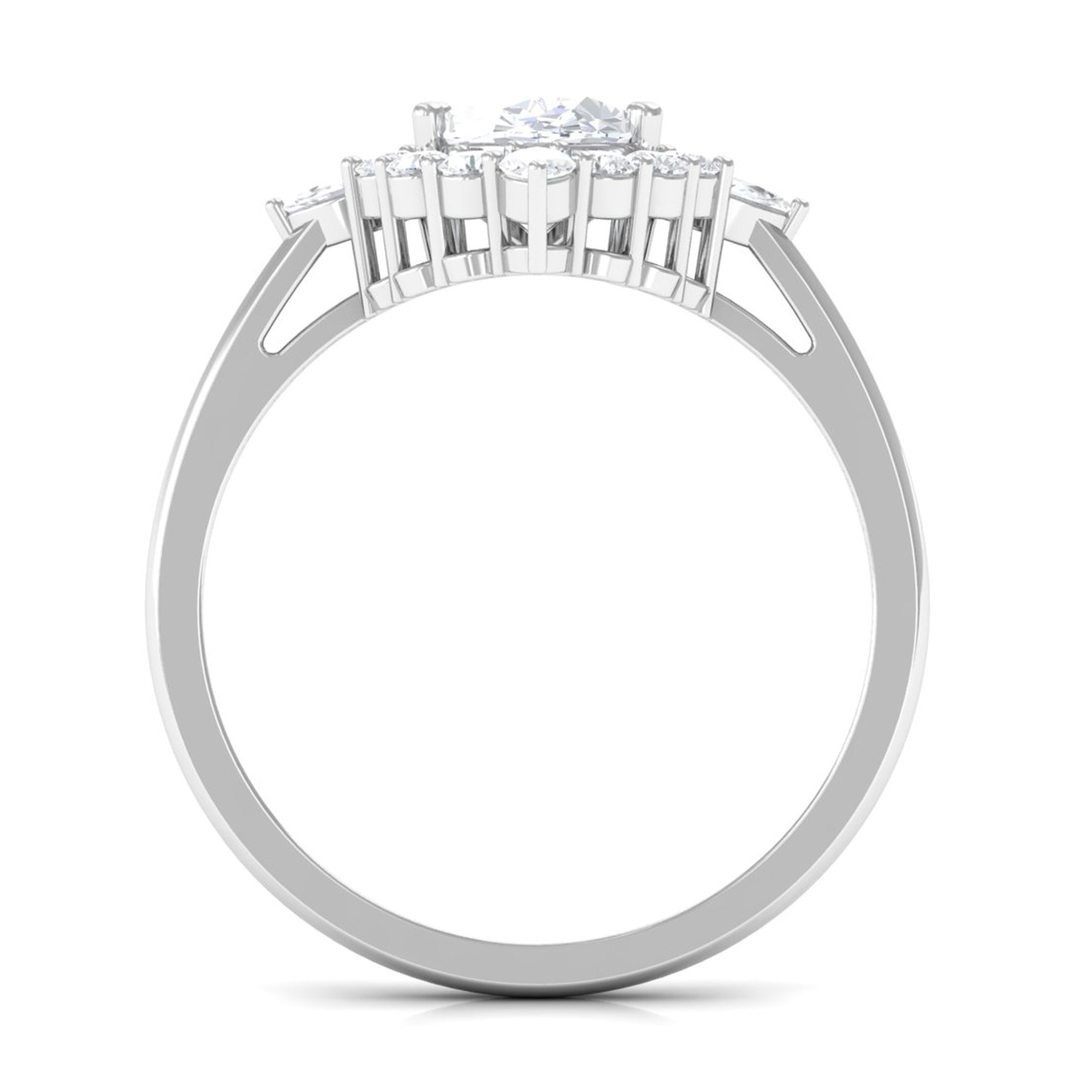 1 Carat Oval Zircon Unique Engagement Ring for Women