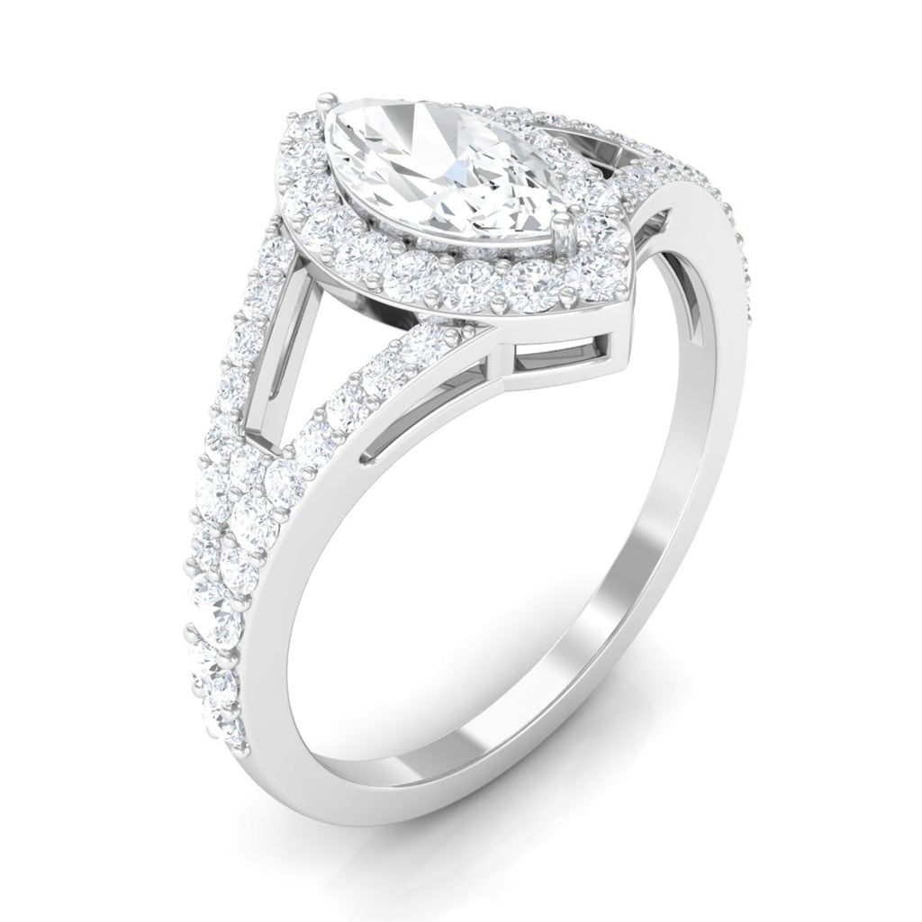1.75 CT Split Shank Marquise Cut Zircon Engagement Ring