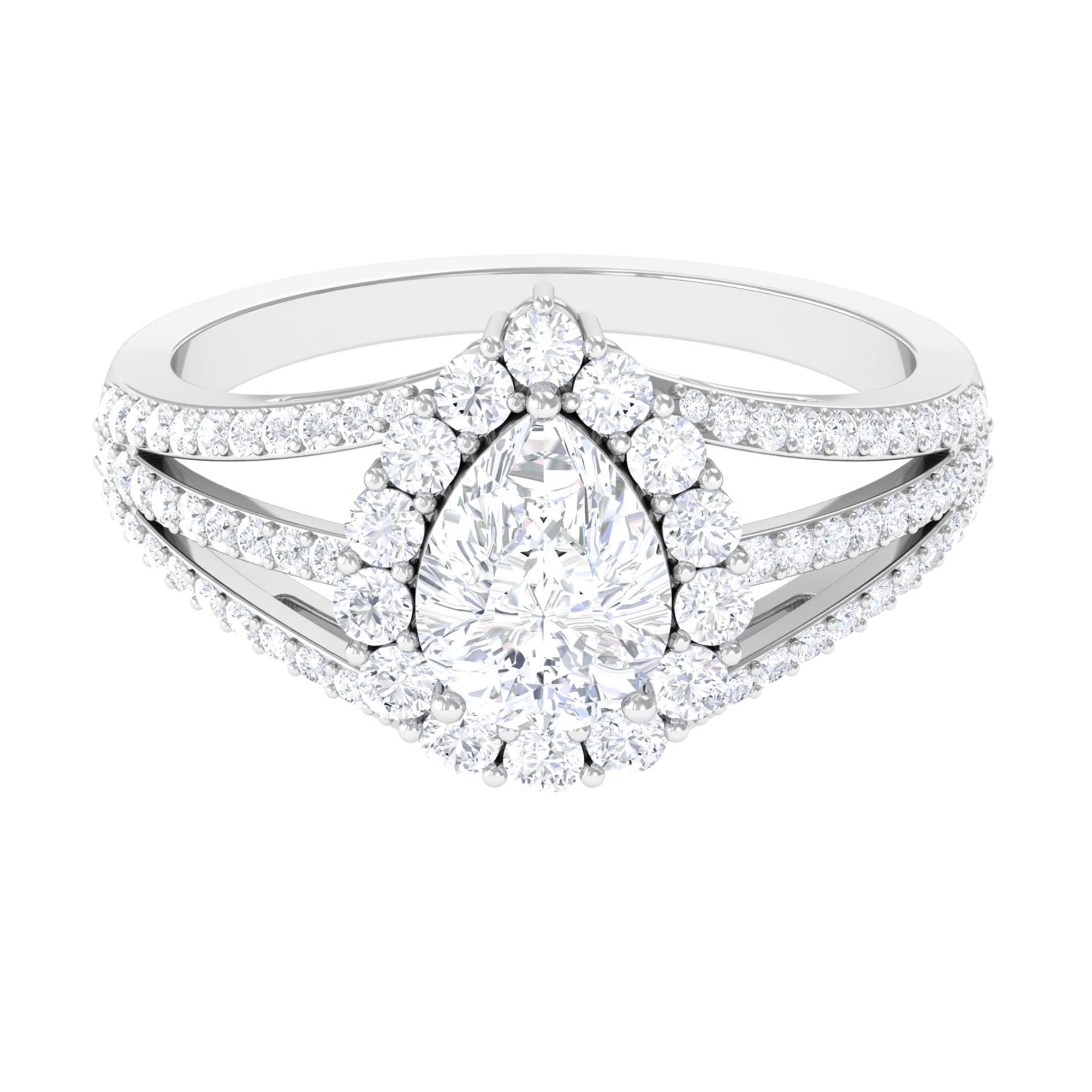 Pear Cut Zircon Statement Engagement Ring