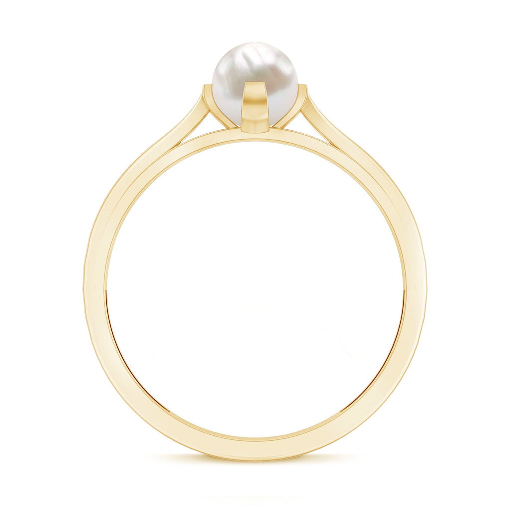 Cultured 2 Carat Freshwater Pearl Solitaire Promise Ring with Diamond