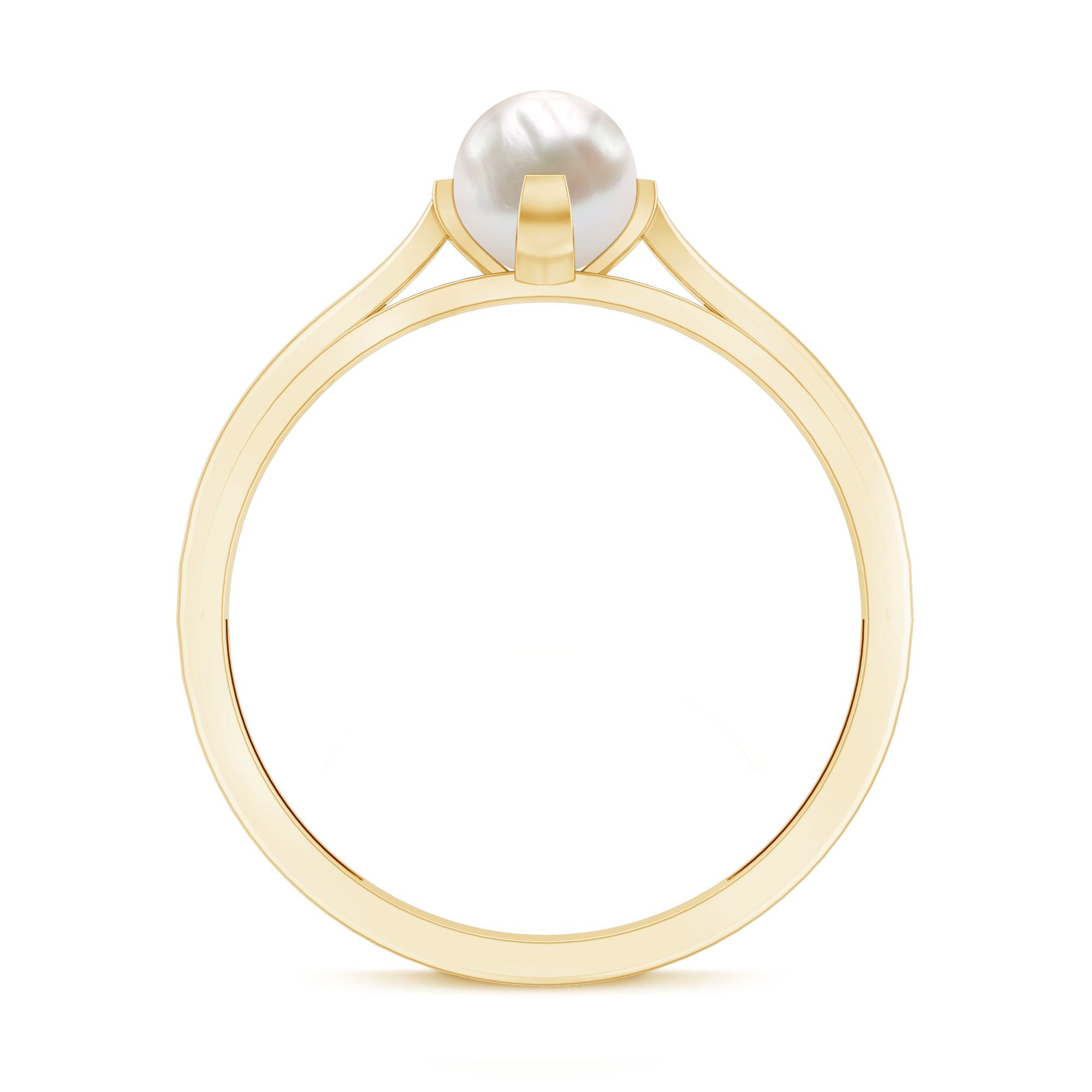 Cultured 2 Carat Freshwater Pearl Solitaire Promise Ring with Diamond