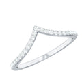 Moissanite Chevron Wedding Ring with Certificate