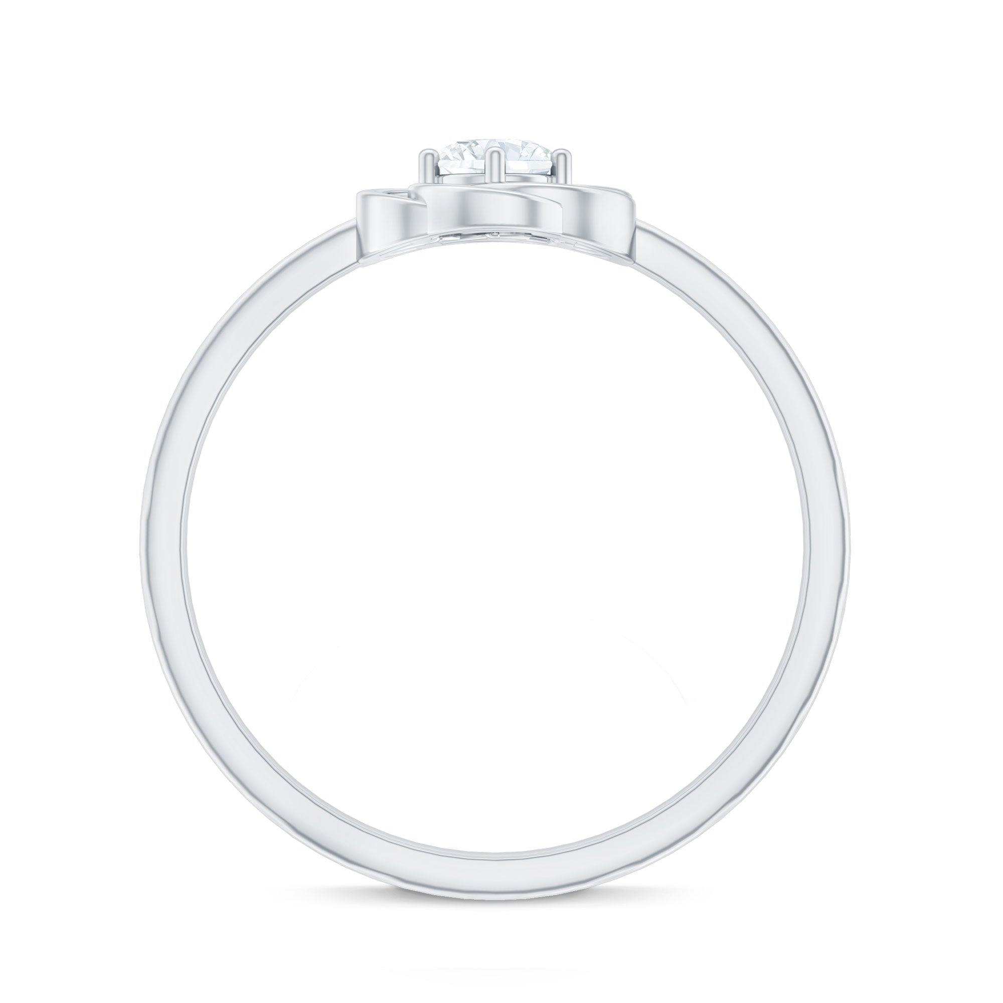 Solitaire Lab Grown Diamond Flower Promise Ring with Certificate