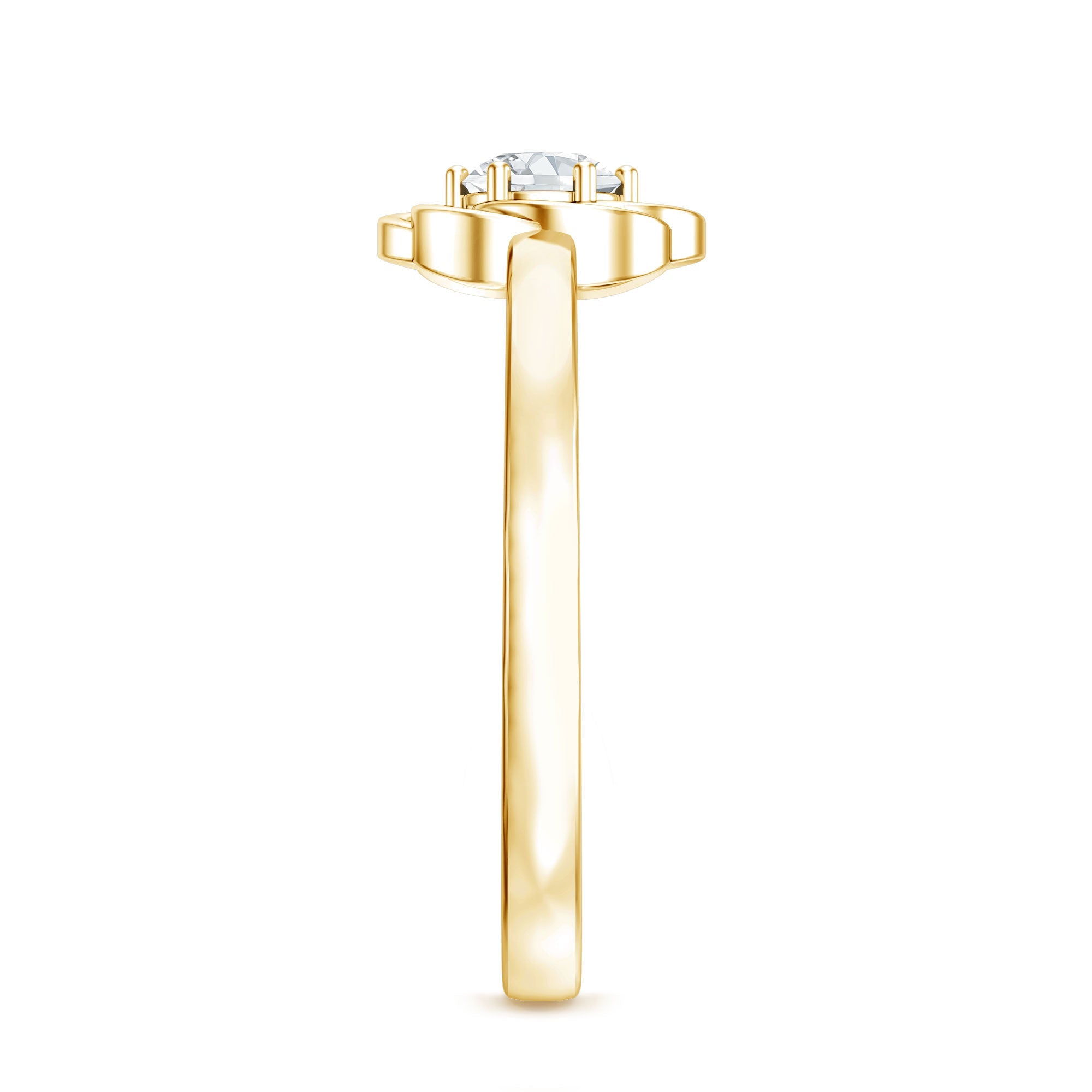 Solitaire Lab Grown Diamond Flower Promise Ring with Certificate