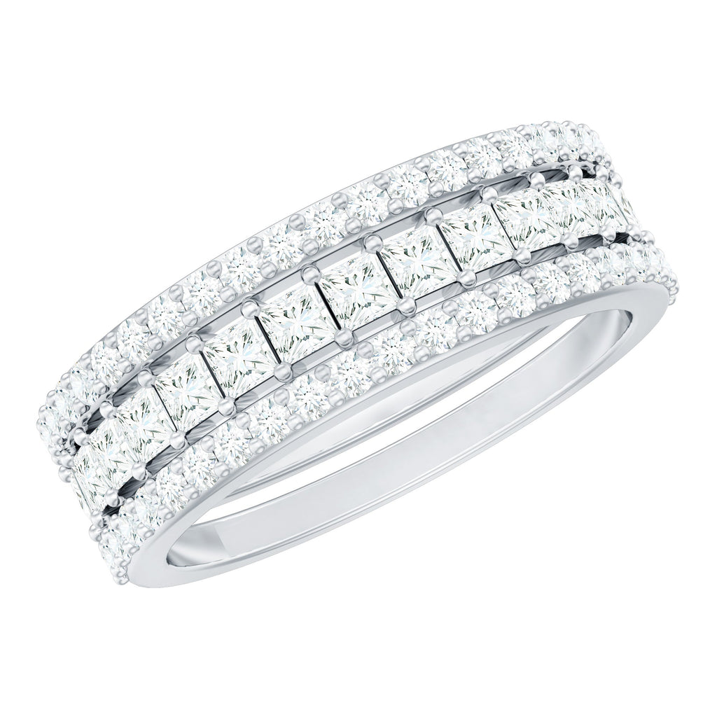 Certified Cubic Zirconia 3 Piece Stackable Ring Set