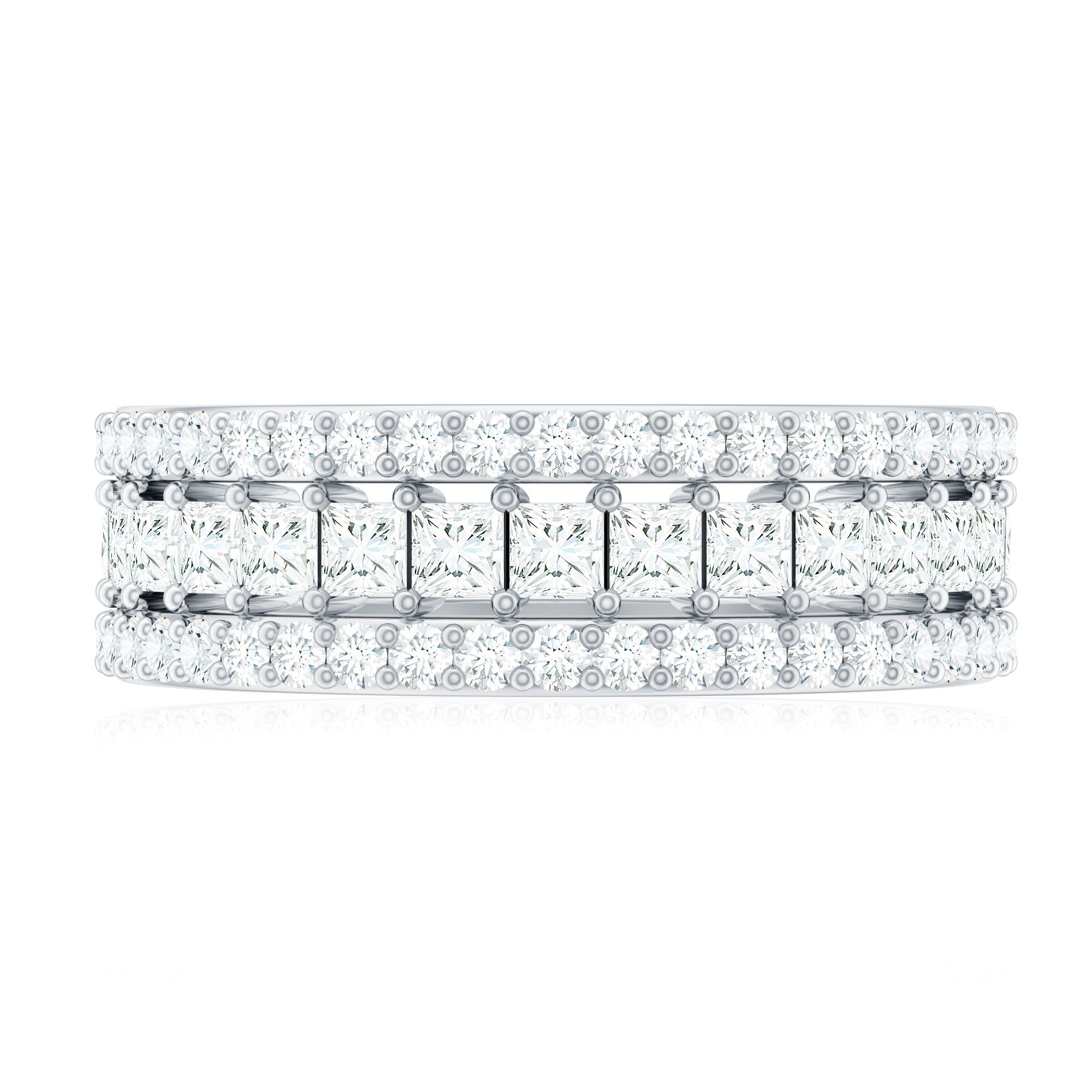 Certified Cubic Zirconia 3 Piece Stackable Ring Set