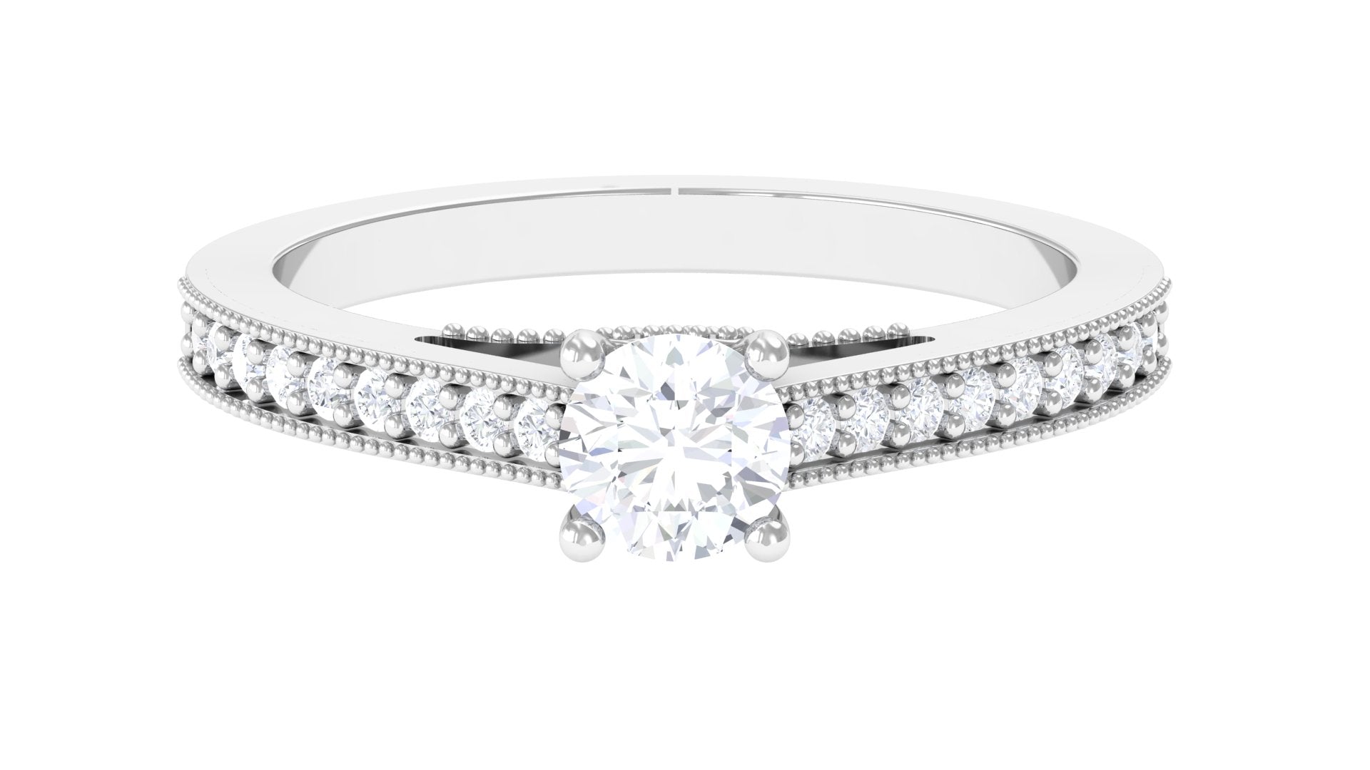 Natural Diamond Promise Ring with Hidden Heart