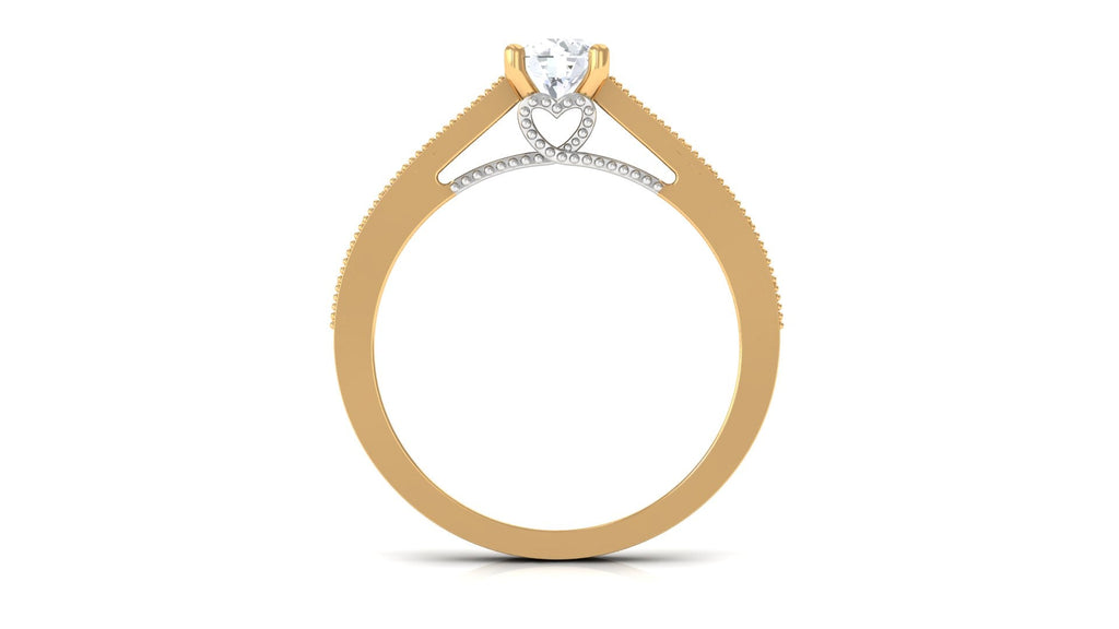 Natural Diamond Promise Ring with Hidden Heart