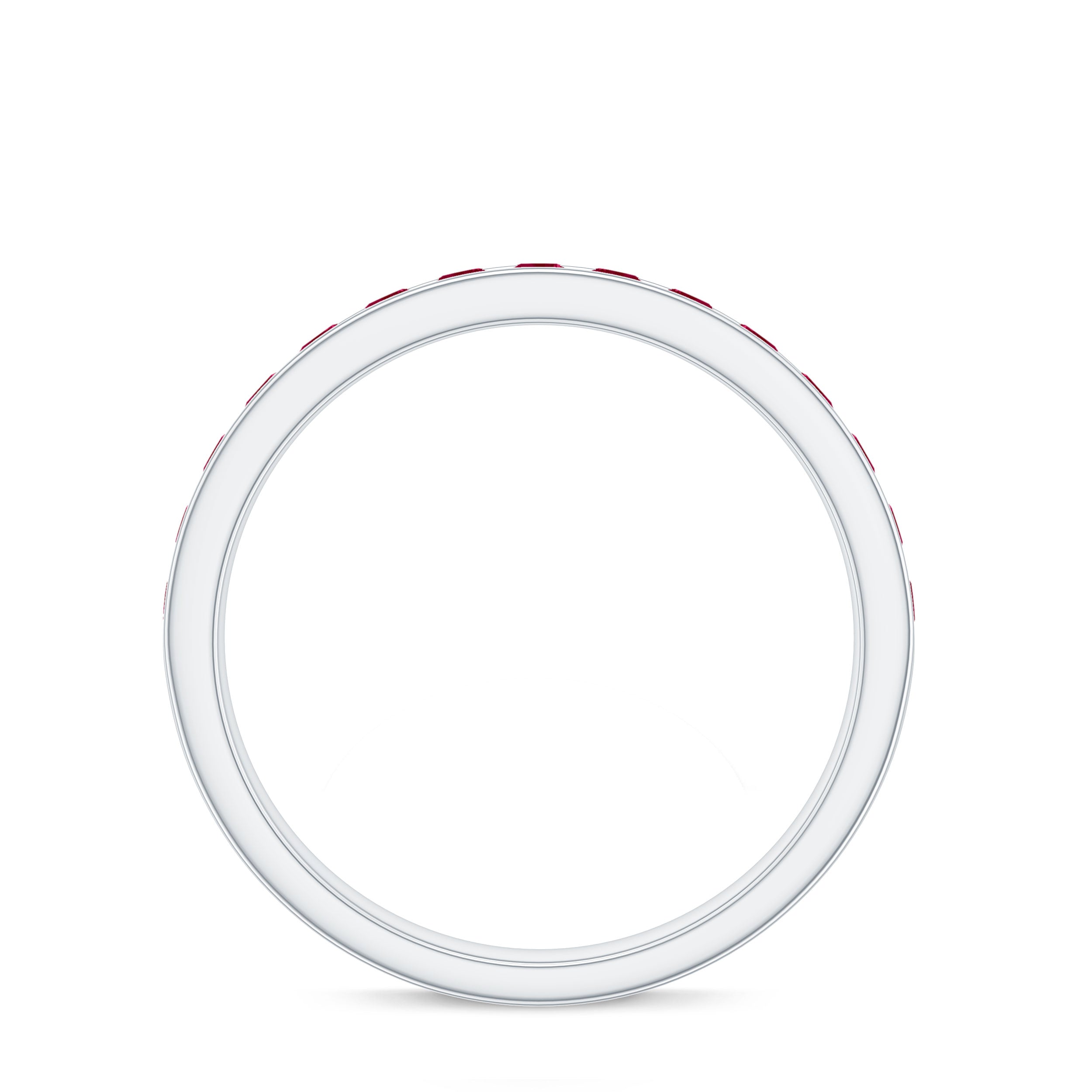 Natural Ruby Half Eternity Anniversary Ring in Channel Set