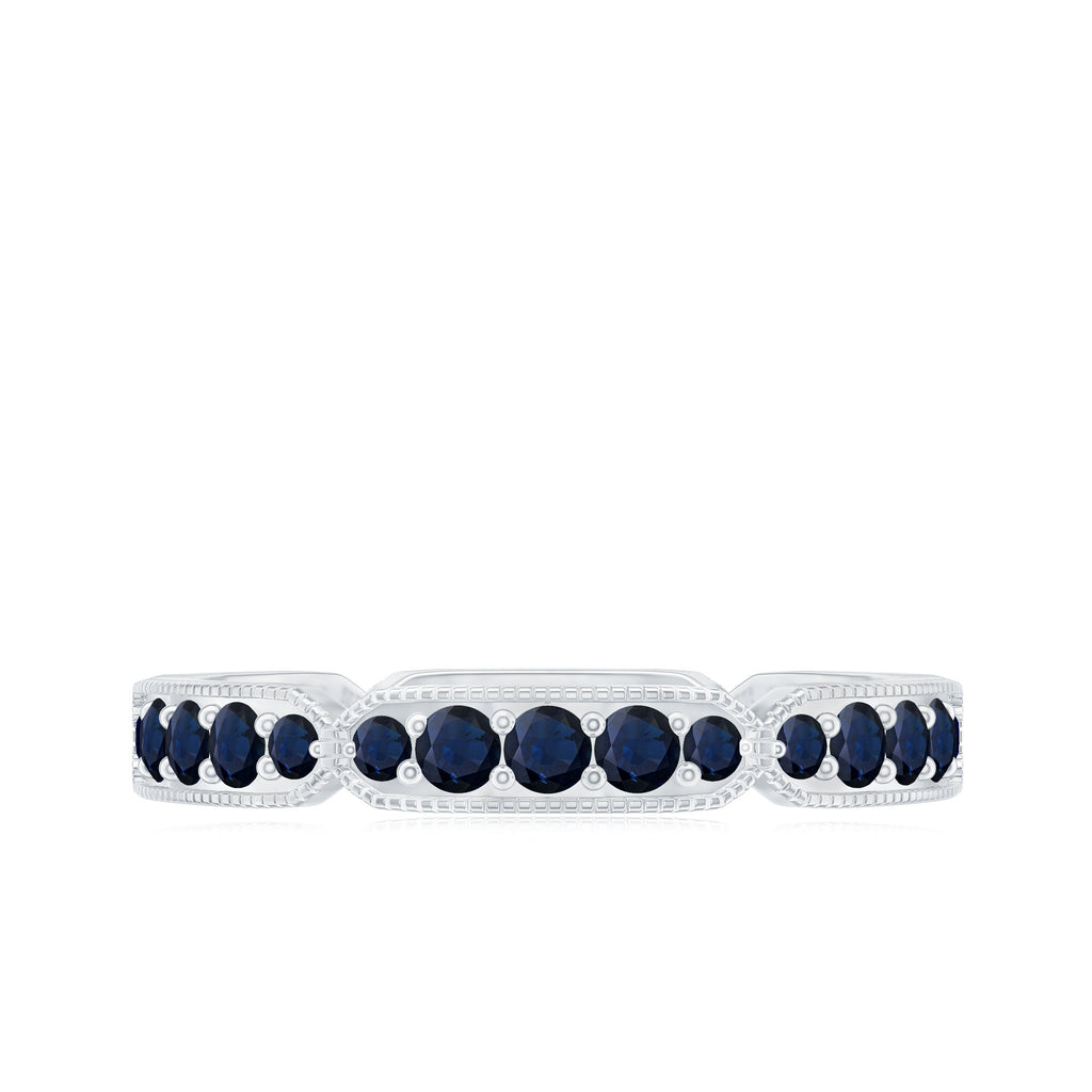Real Blue Sapphire Eternity Ring for Women