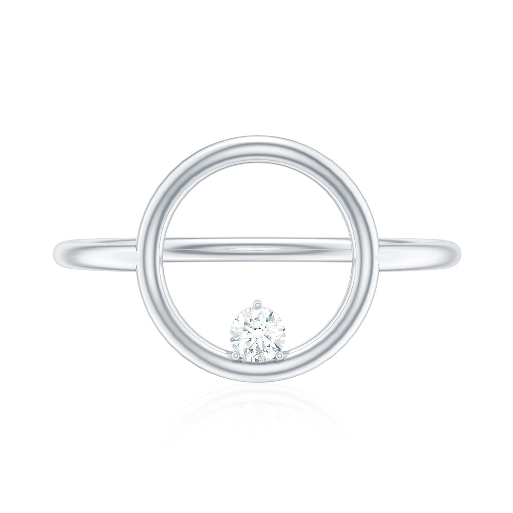 Certified Diamond Open Circle Ring for Women