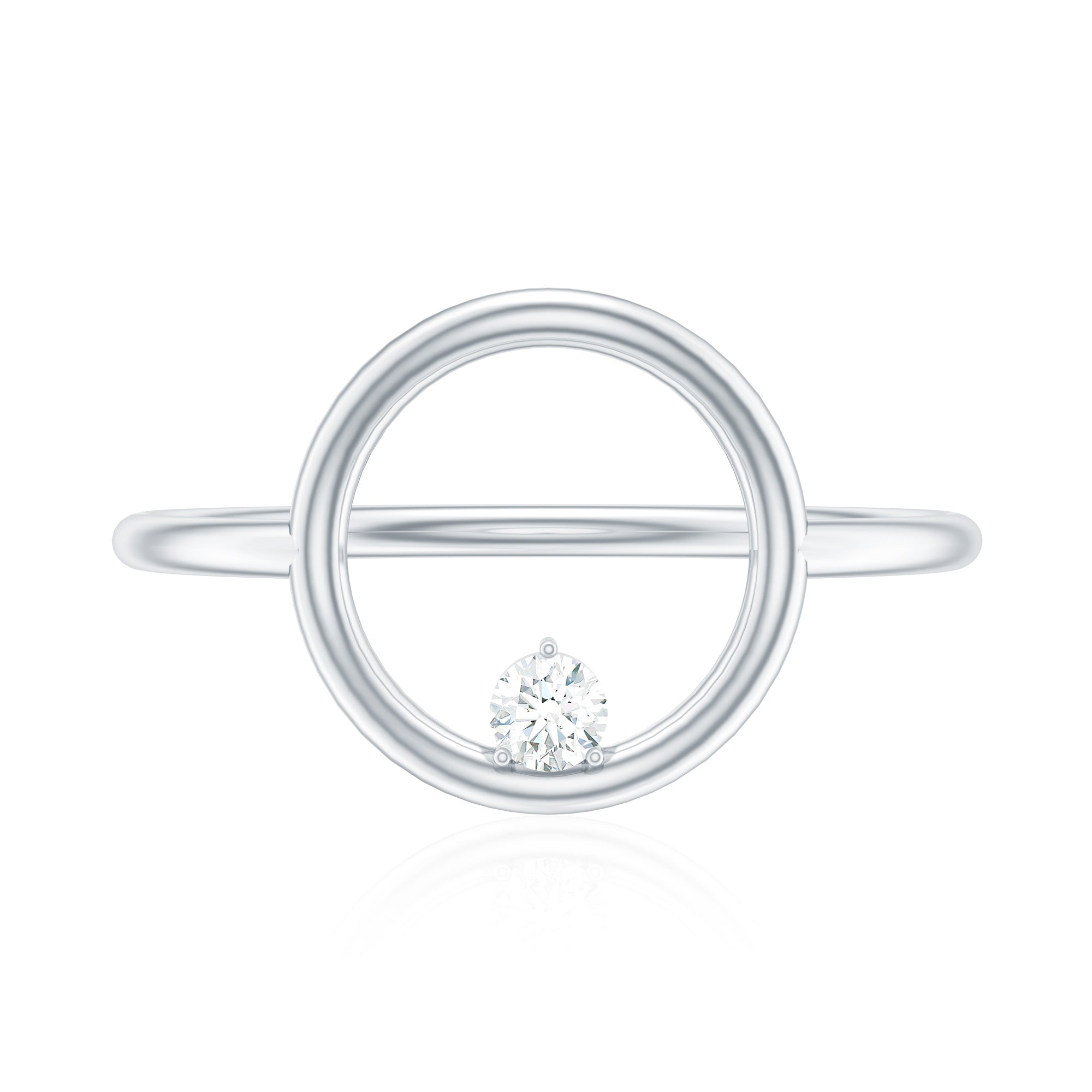 Certified Diamond Open Circle Ring for Women