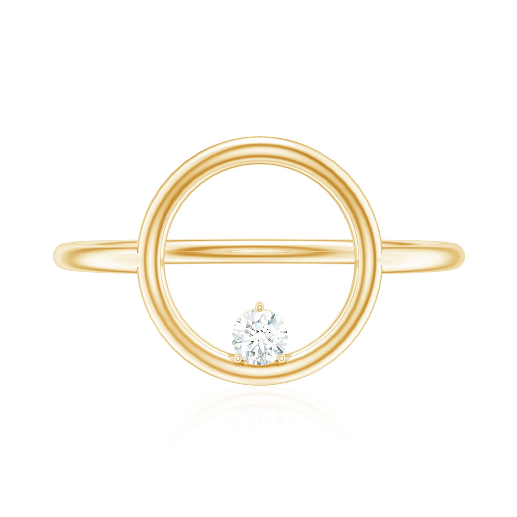 Certified Diamond Open Circle Ring for Women