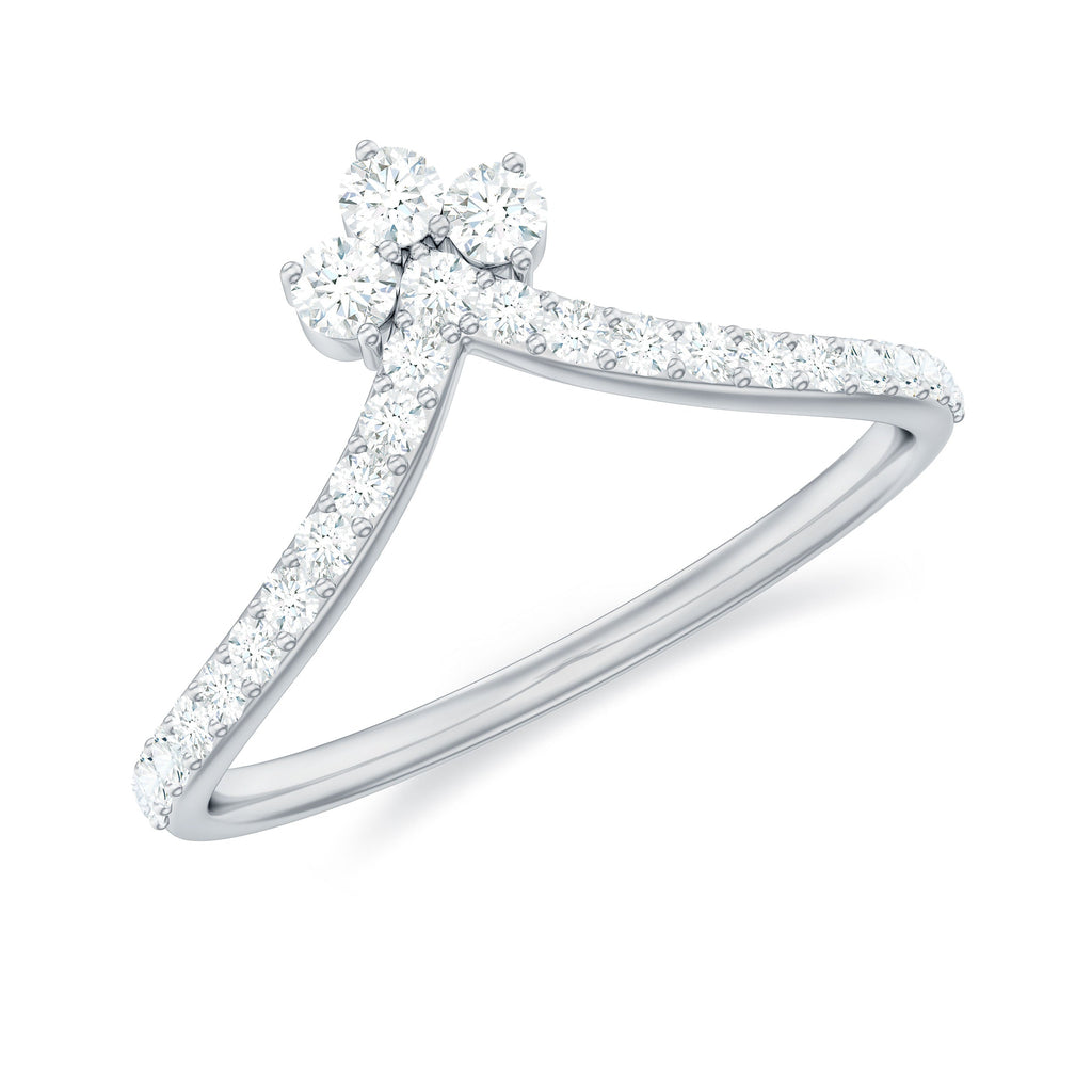 Real Diamond Curved Enhancer Ring for Women