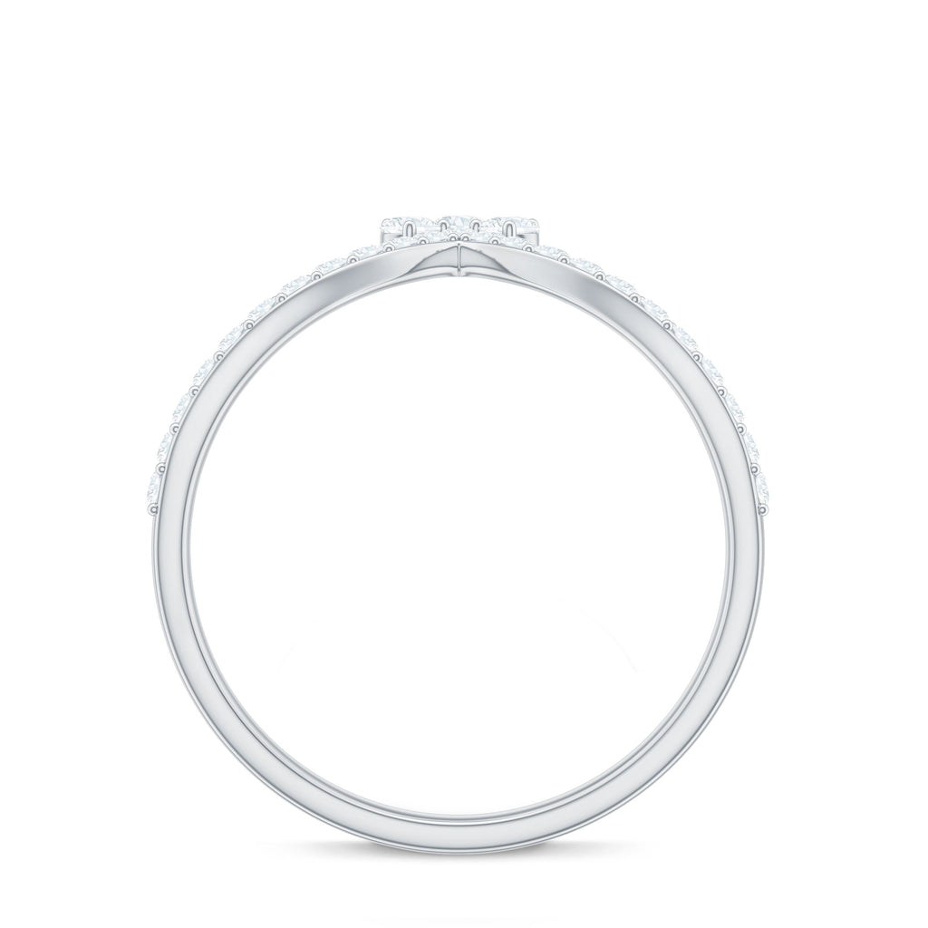Real Diamond Curved Enhancer Ring for Women