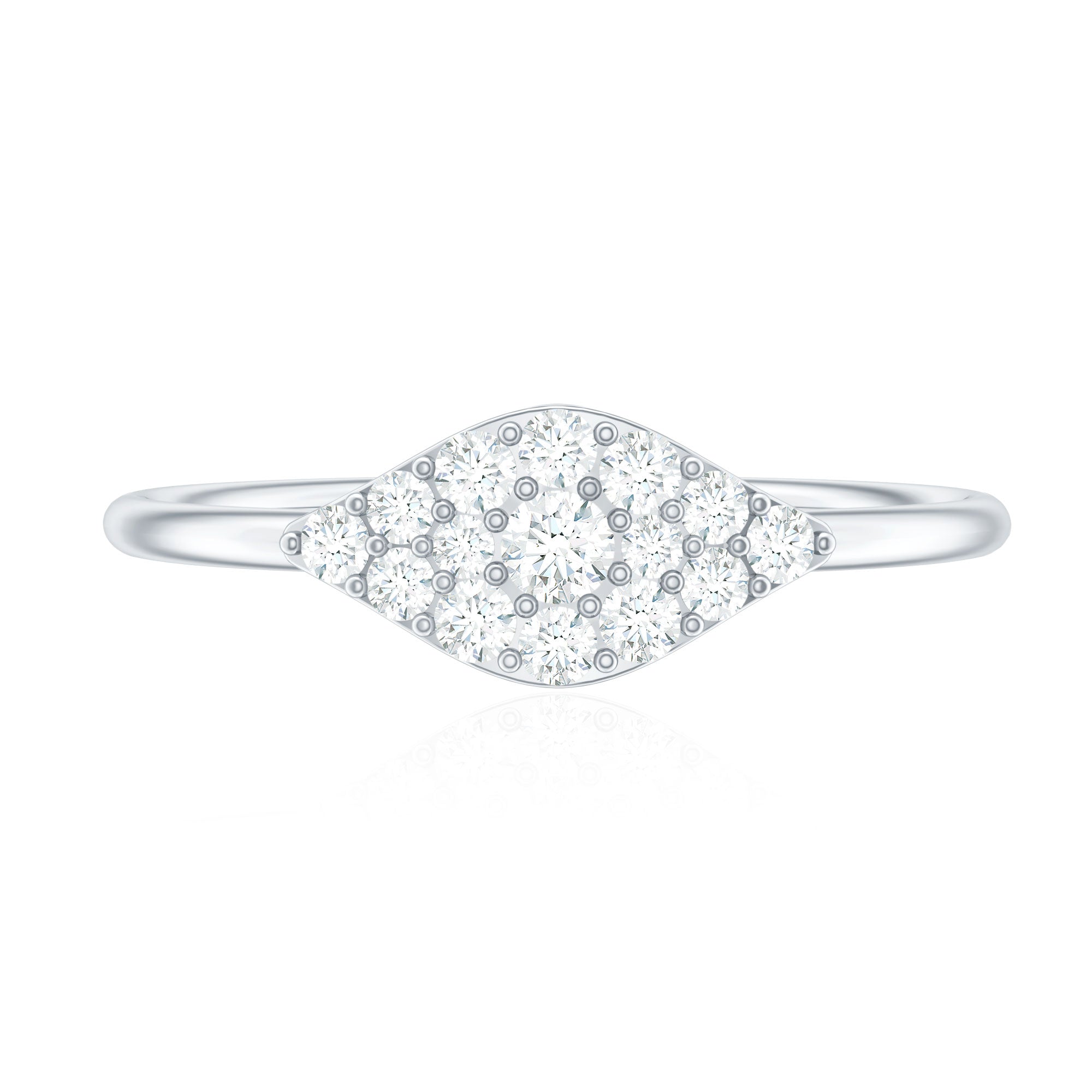 Certified Diamond Cluster Ring in Illusion Setting