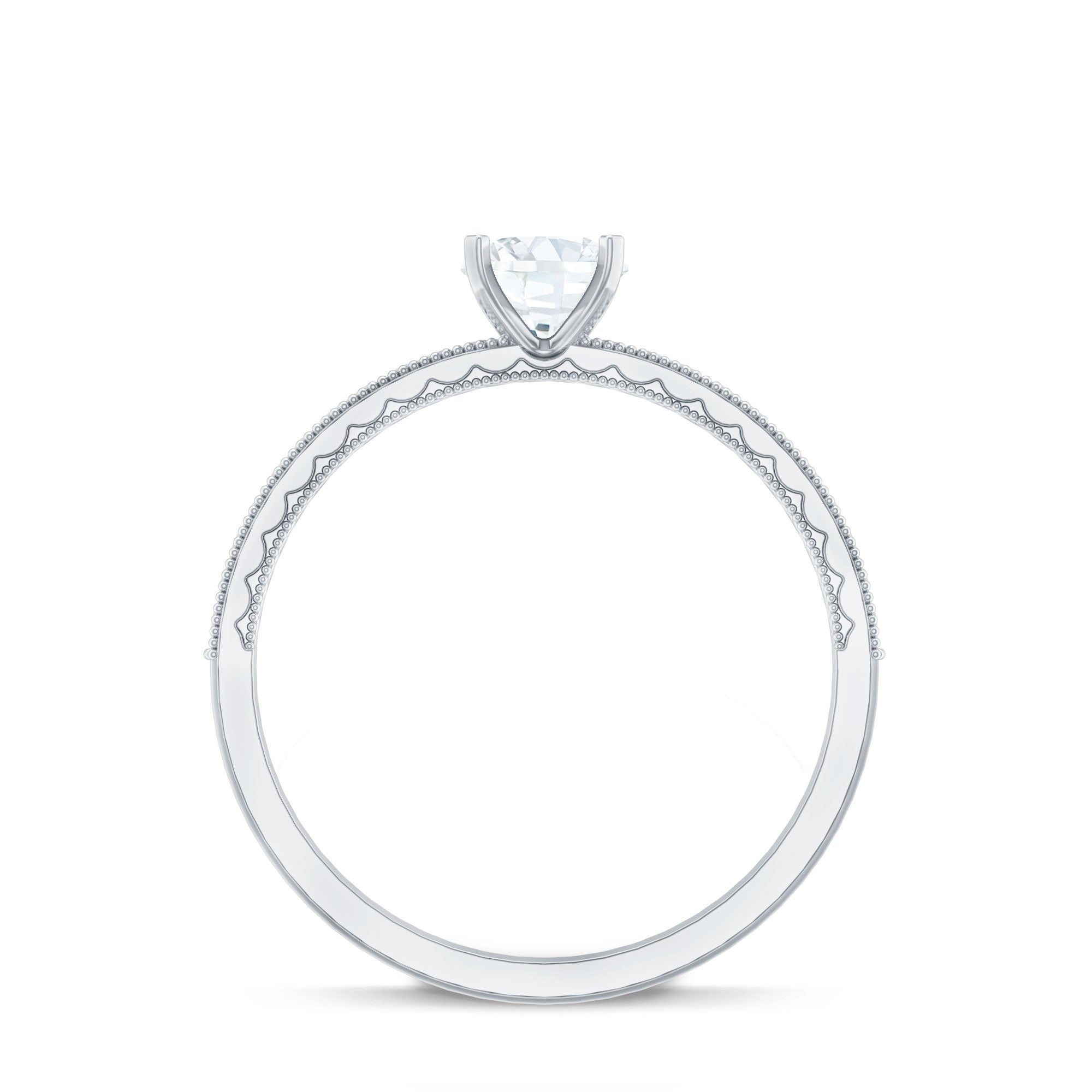 Certified Cubic Zirconia Solitaire Engagement Ring