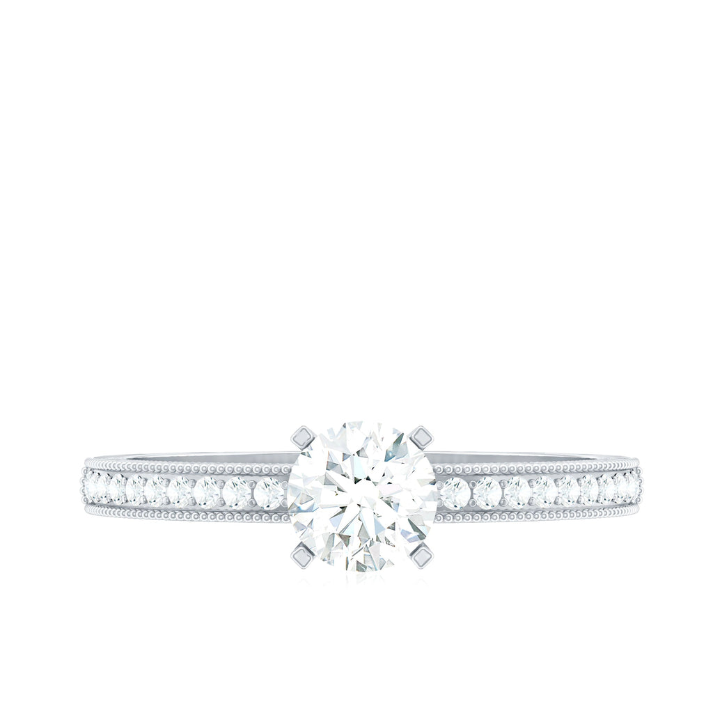 Certified Cubic Zirconia Solitaire Engagement Ring